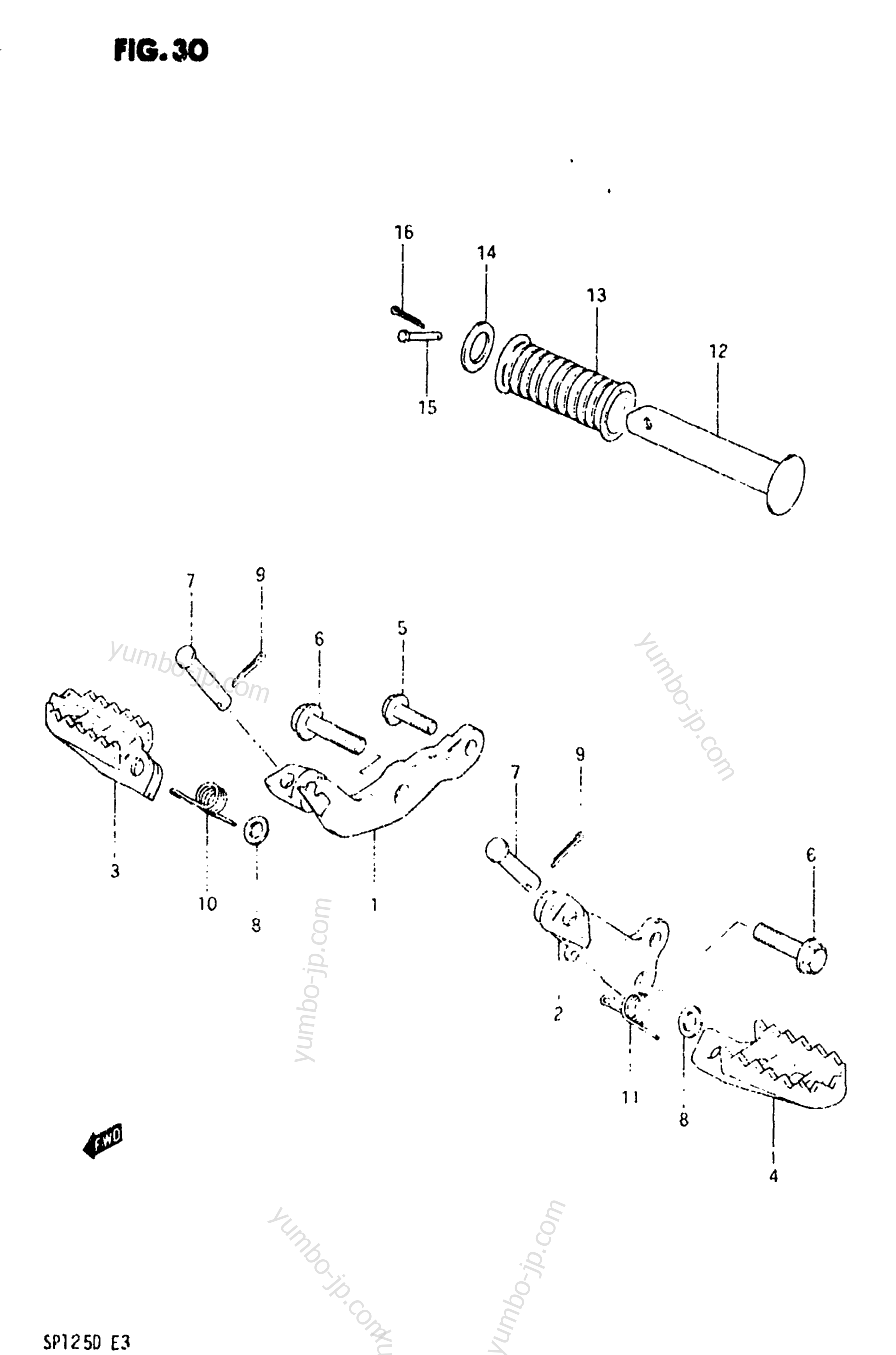 Footrest for motorcycles SUZUKI SP125 1983 year