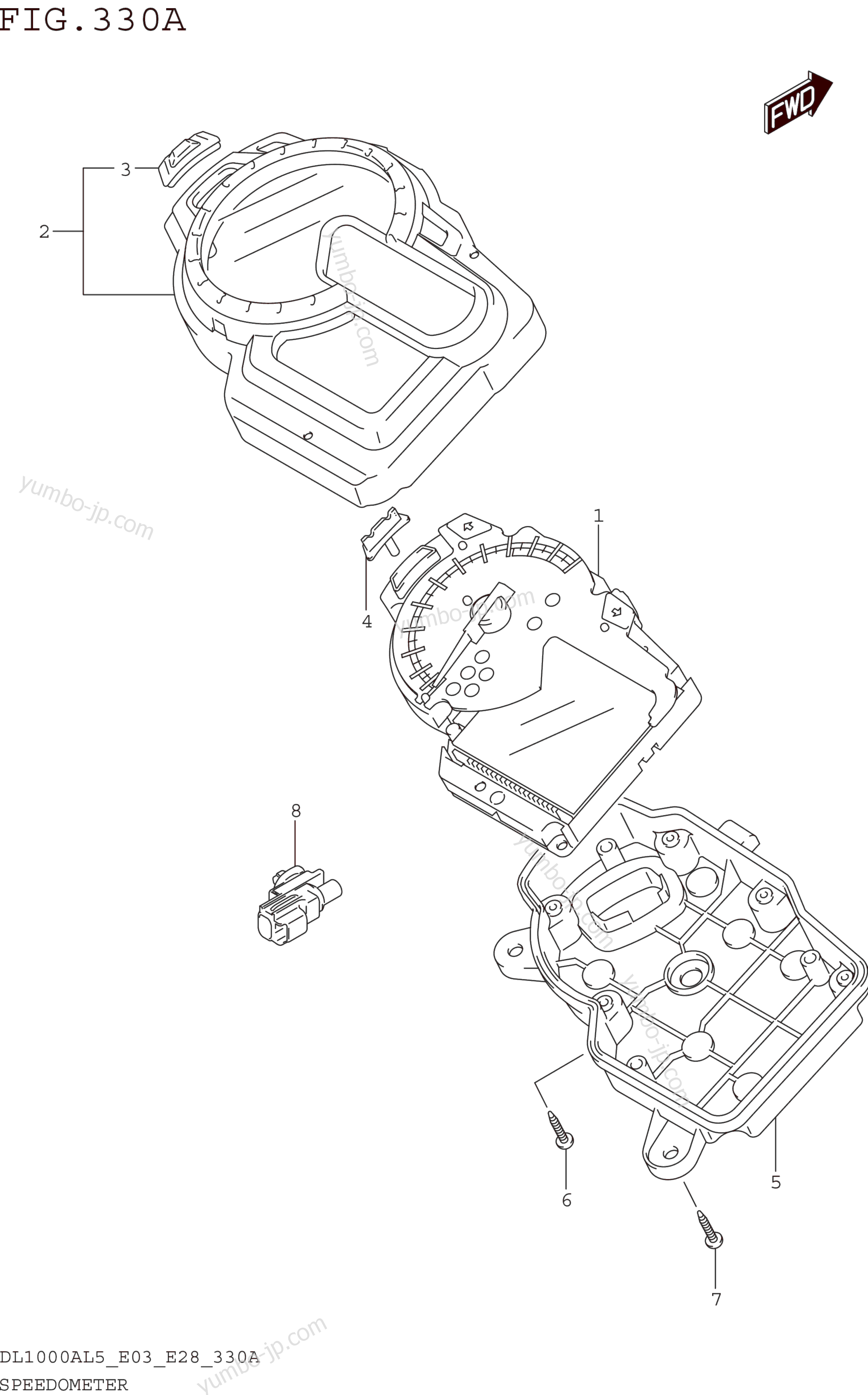 SPEEDOMETER (DL1000AL5 E03) для мотоциклов SUZUKI DL1000A 2015 г.