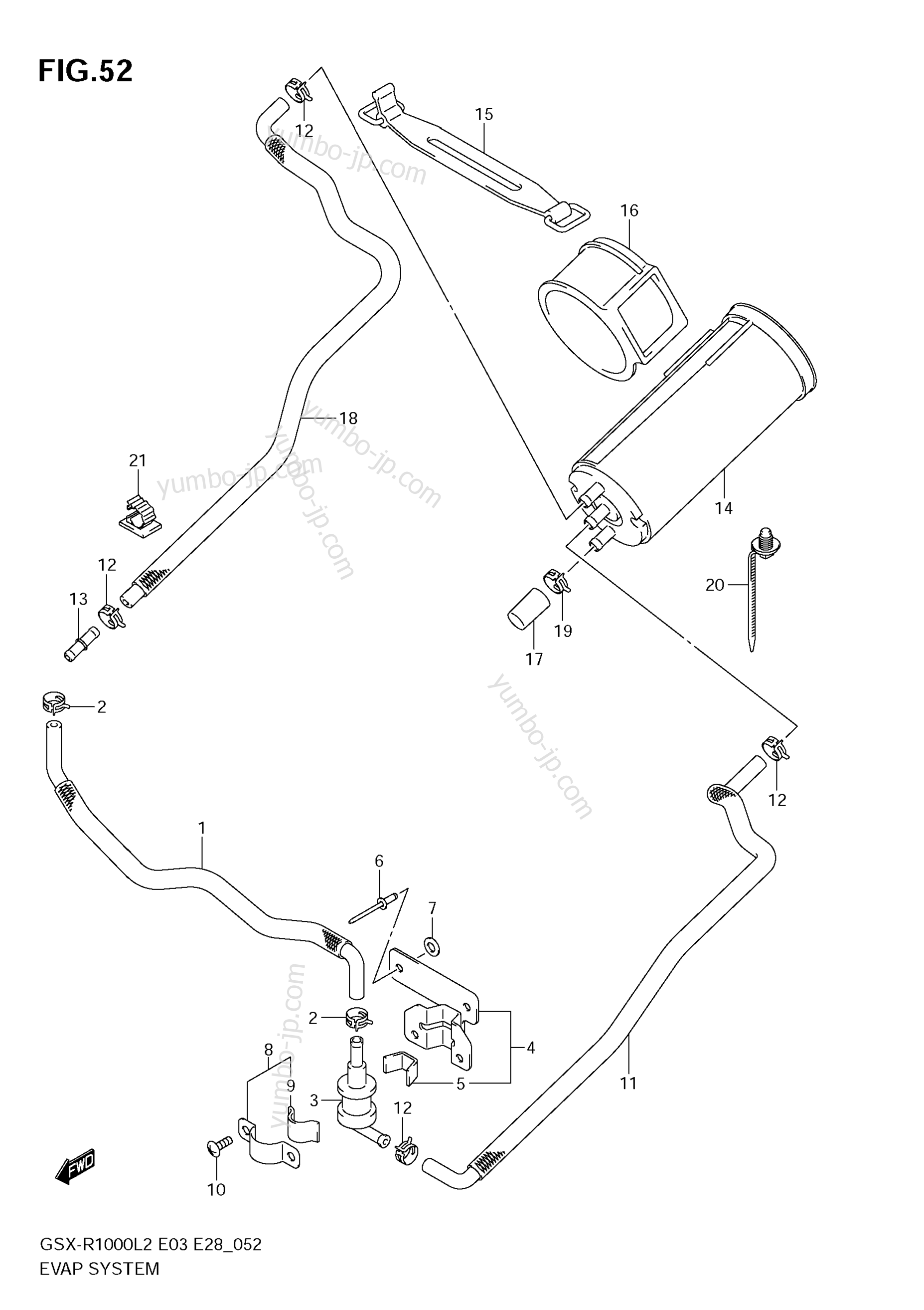 EVAP SYSTEM (GSX-R1000 L2 E33) для мотоциклов SUZUKI GSX-R1000 2012 г.