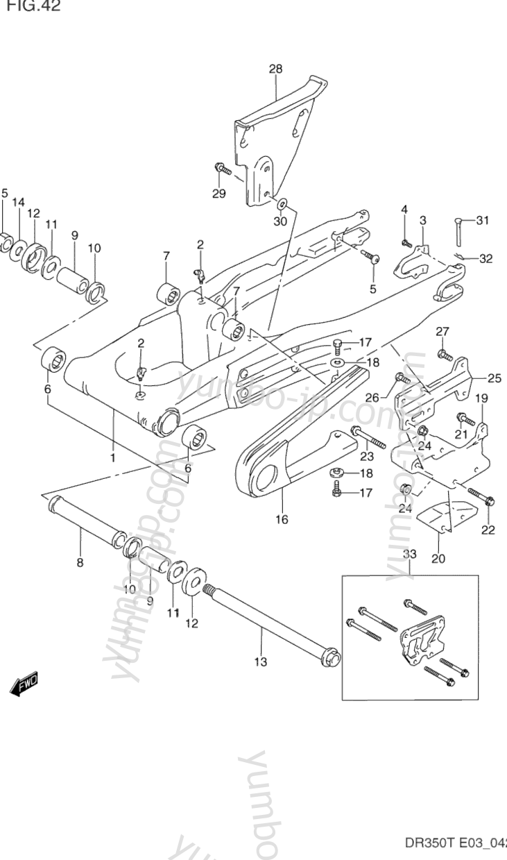 REAR SWINGING ARM (MODEL L/M/N/P) for motorcycles SUZUKI DR350 1995 year