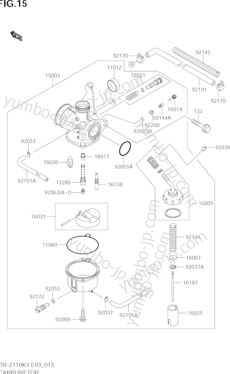 CARBURETOR for motorcycles SUZUKI DR-Z110 2005 year