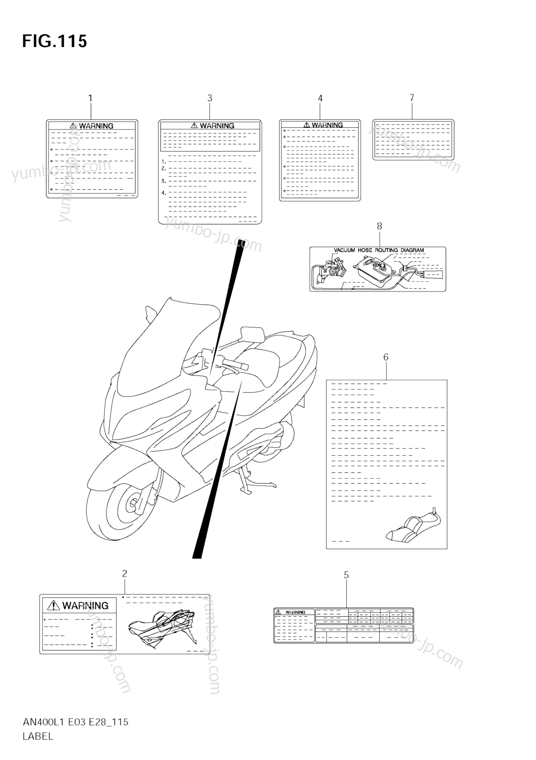 LABEL (AN400A L1 E33) for scooters SUZUKI Burgman (AN400A) 2011 year