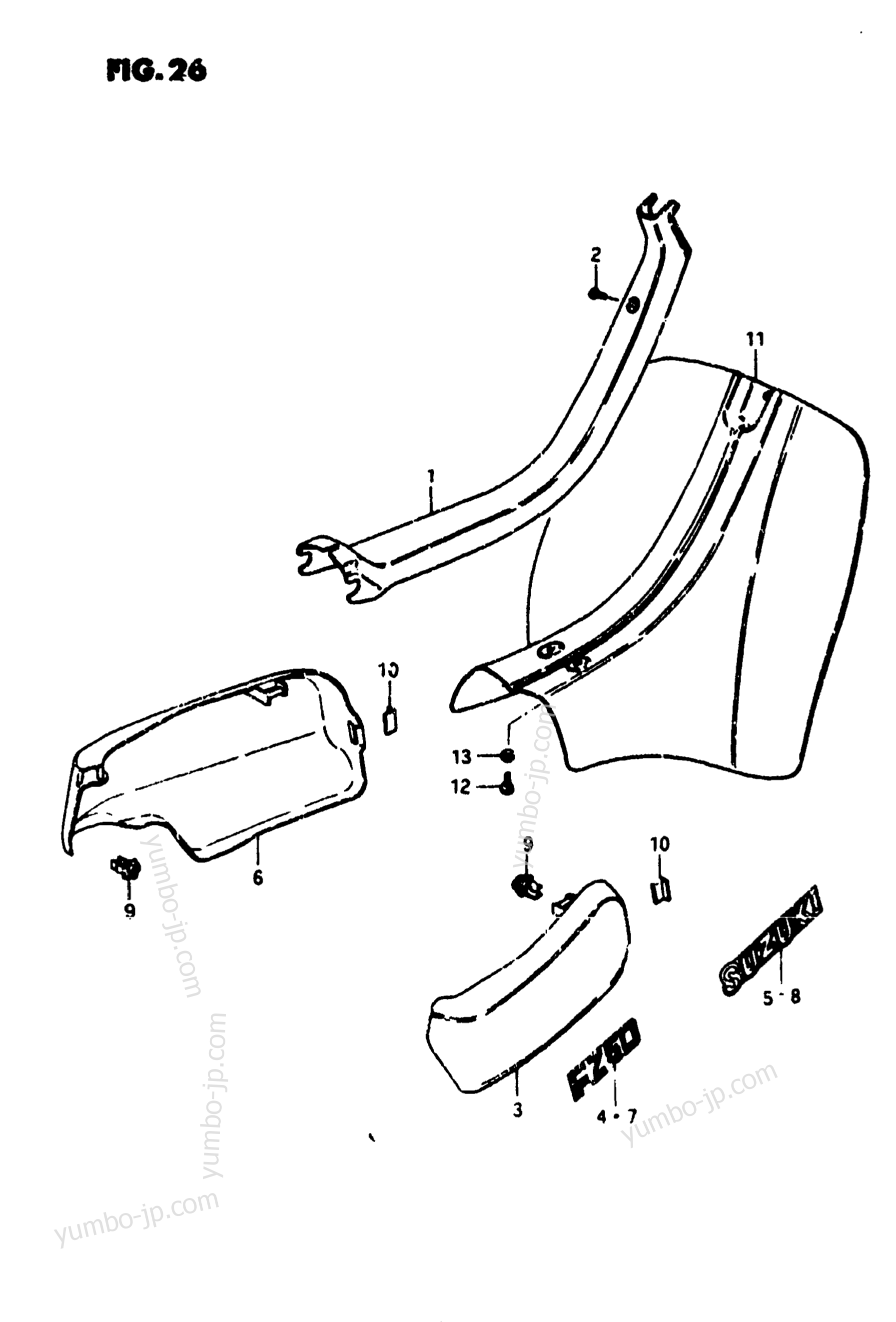 FRAME COVER for scooters SUZUKI FZ50 1981 year