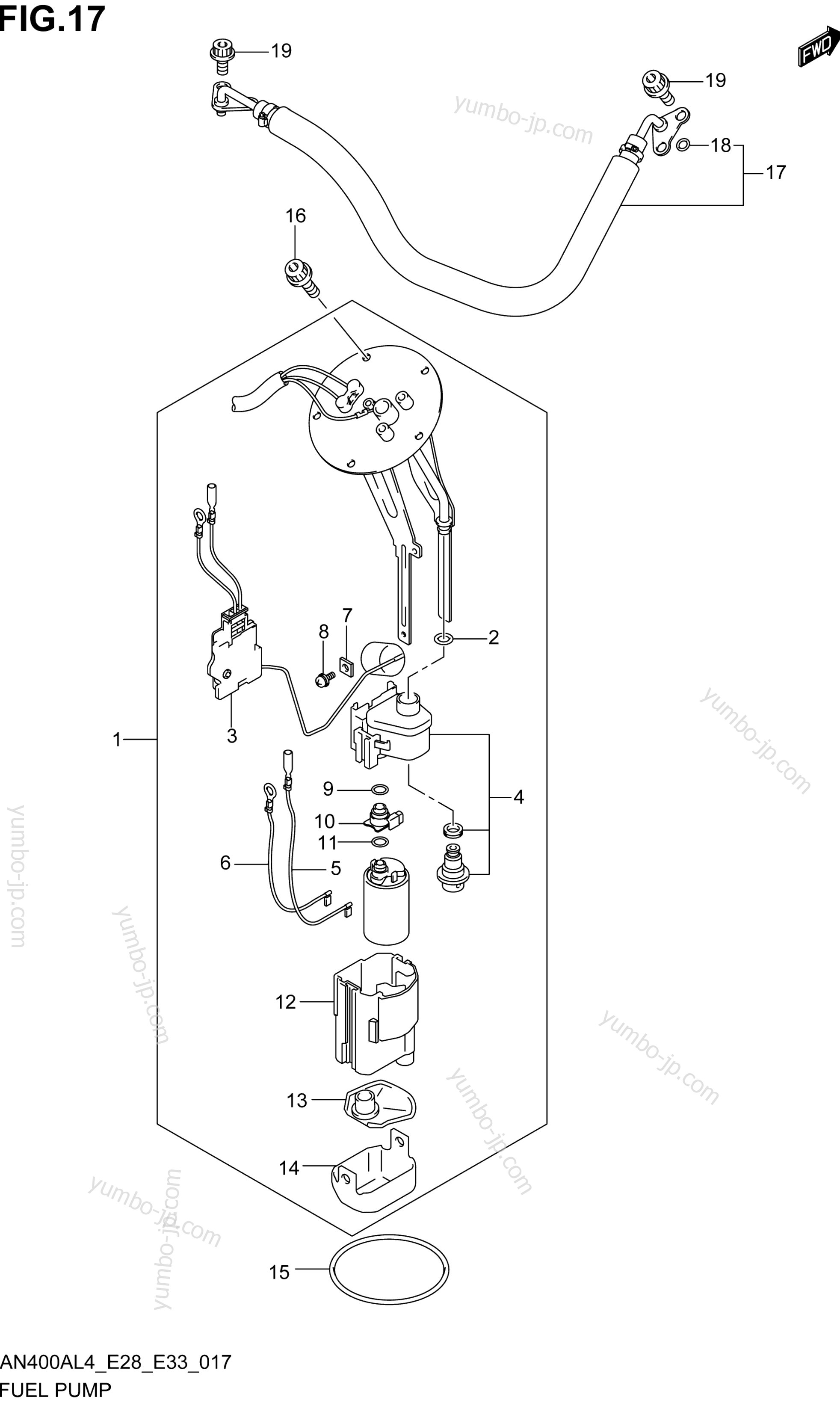 FUEL PUMP for scooters SUZUKI AN400ZA 2014 year