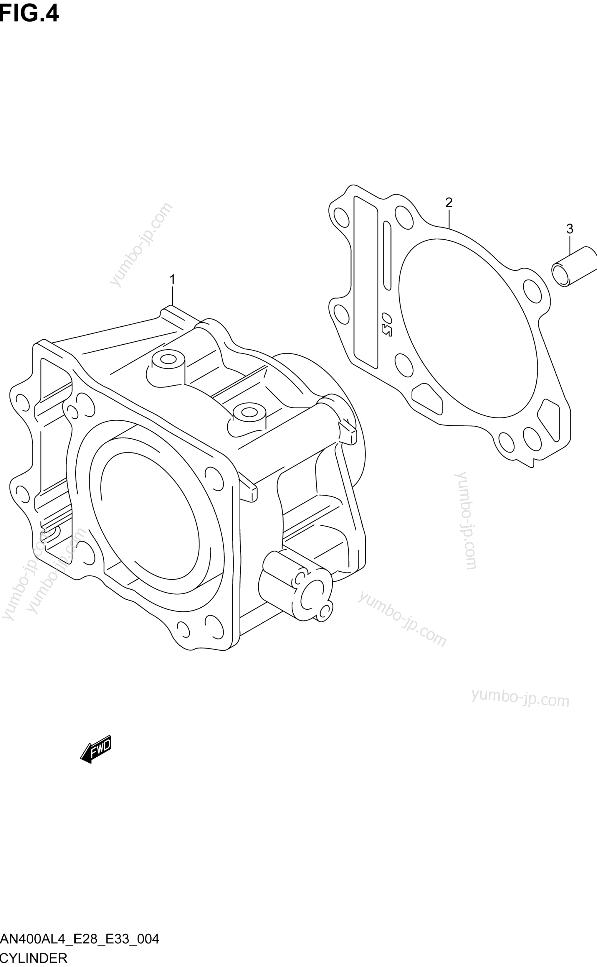 CYLINDER for scooters SUZUKI AN400A 2014 year