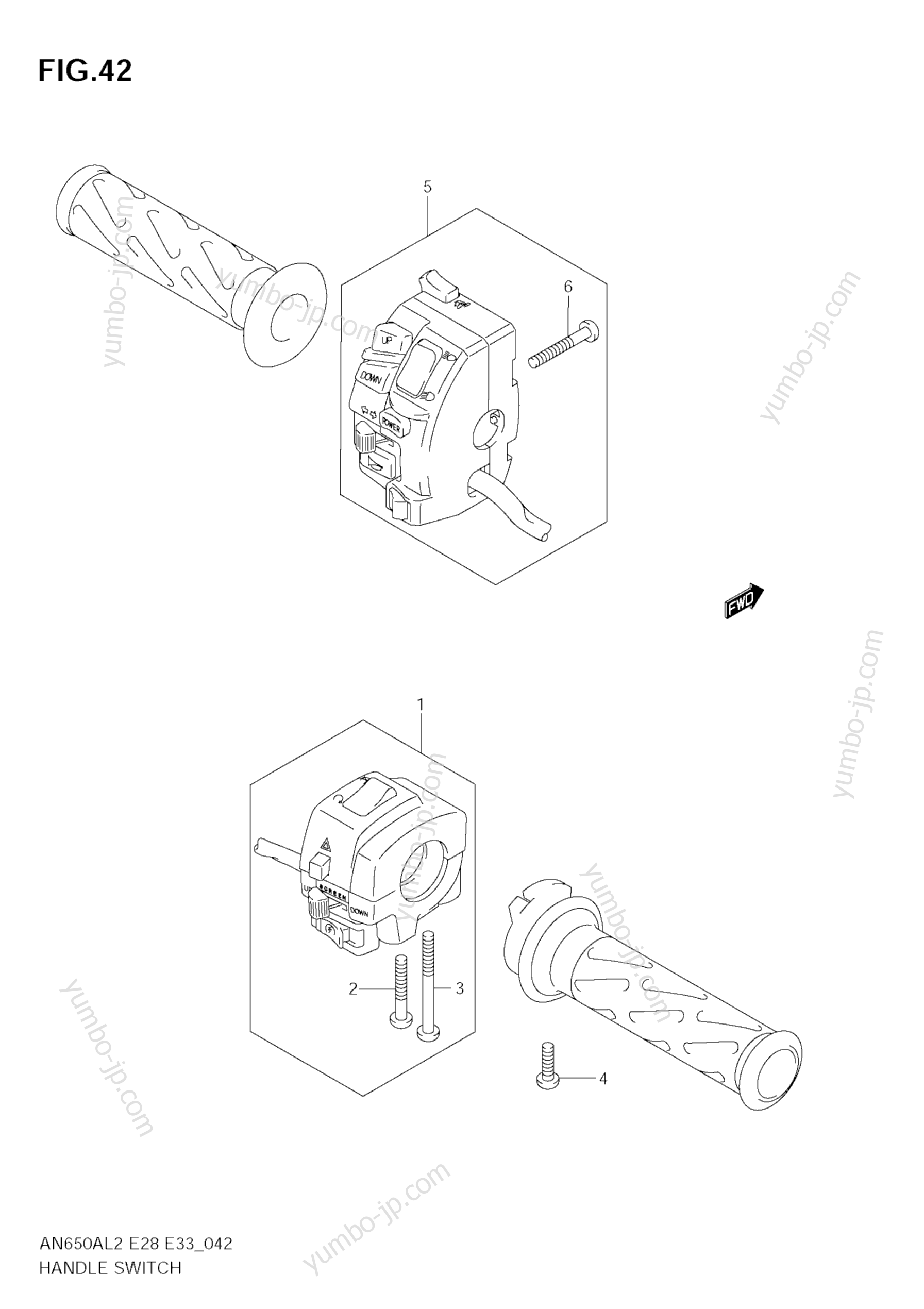 HANDLE SWITCH (AN650A L2 E33) for scooters SUZUKI Burgman (AN650A) 2012 year