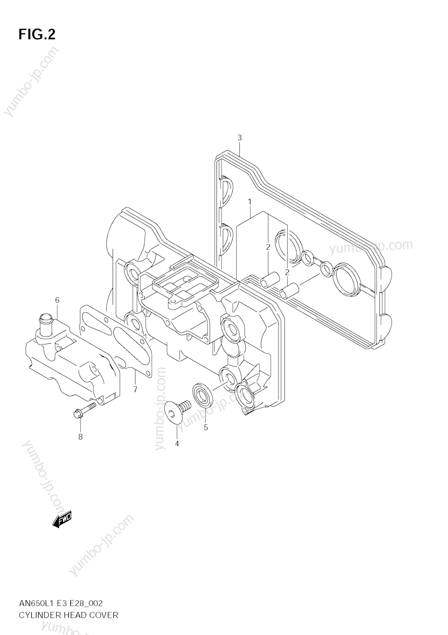 Крышка головки блока цилиндров для скутеров SUZUKI Burgman (AN650A) 2011 г.