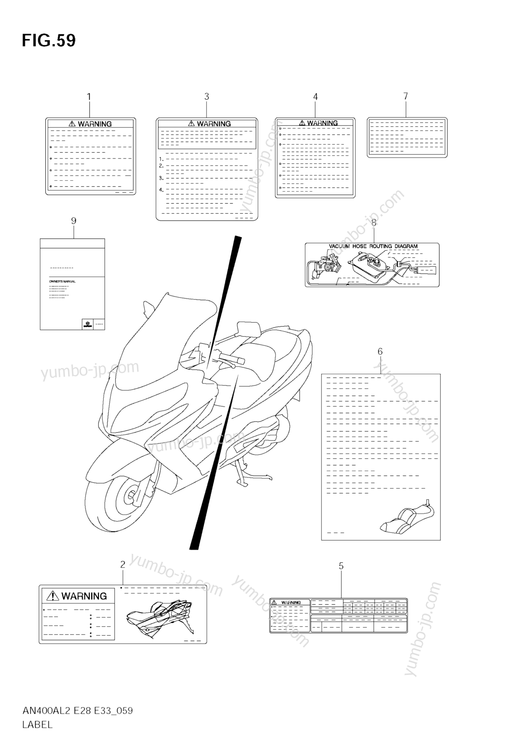 LABEL (AN400A L2 E33) for scooters SUZUKI Burgman (AN400AZA) 2012 year