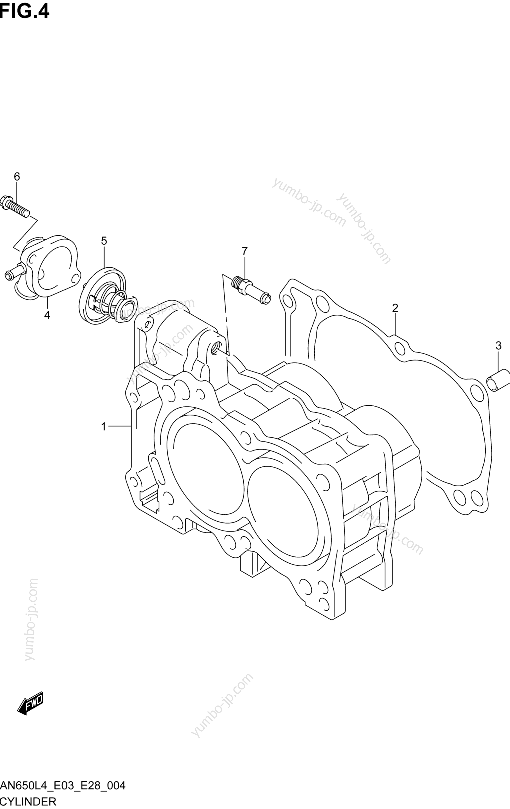 CYLINDER for scooters SUZUKI AN650 2014 year