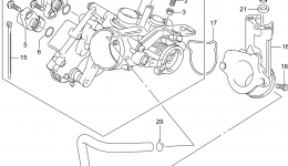 THROTTLE BODY (AN400AL4 E33) для скутера SUZUKI AN400ZA2014 г. 