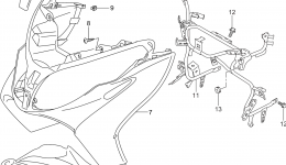 FRONT LEG SHIELD (AN400AL4 E33) для скутера SUZUKI AN400A2014 г. 