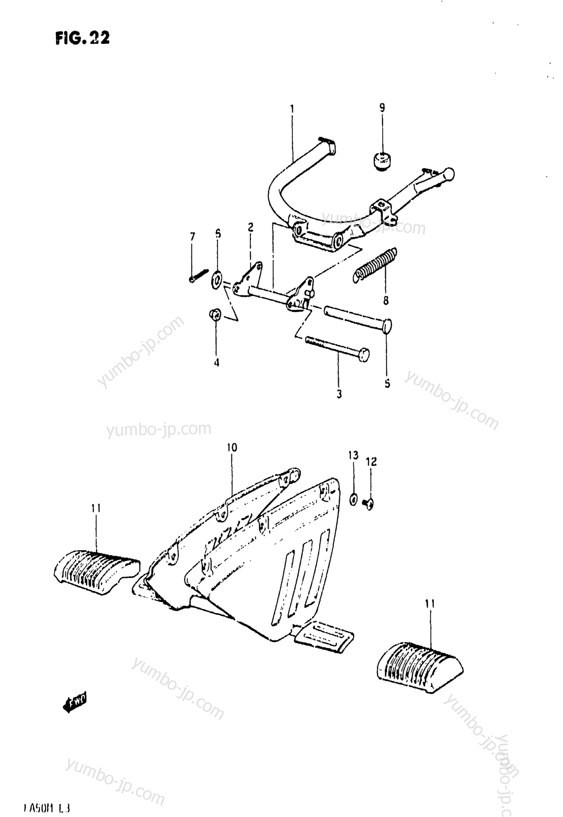 CENTER STAND-FOOTREST for scooters SUZUKI FA50 1987 year