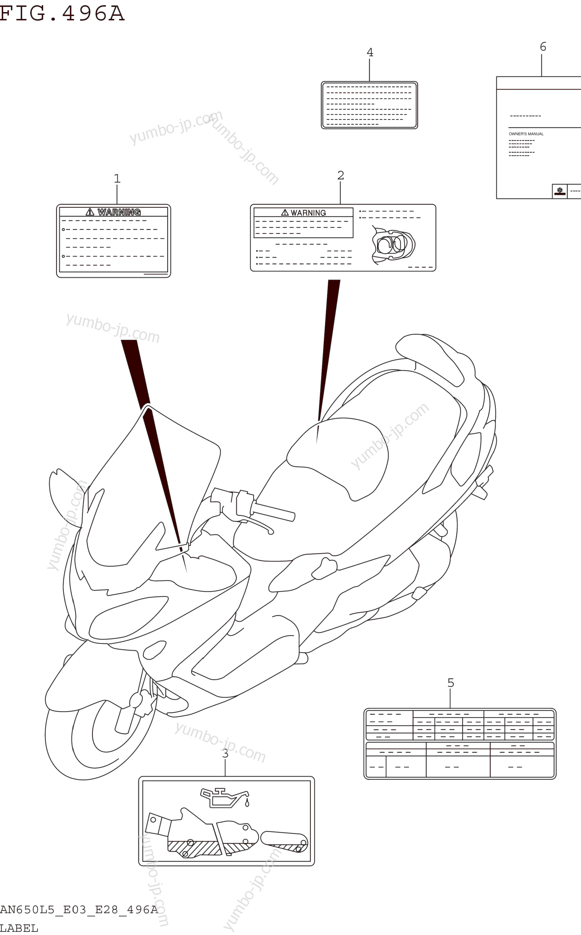 LABEL (AN650L5 E03) для скутеров SUZUKI AN650 2015 г.