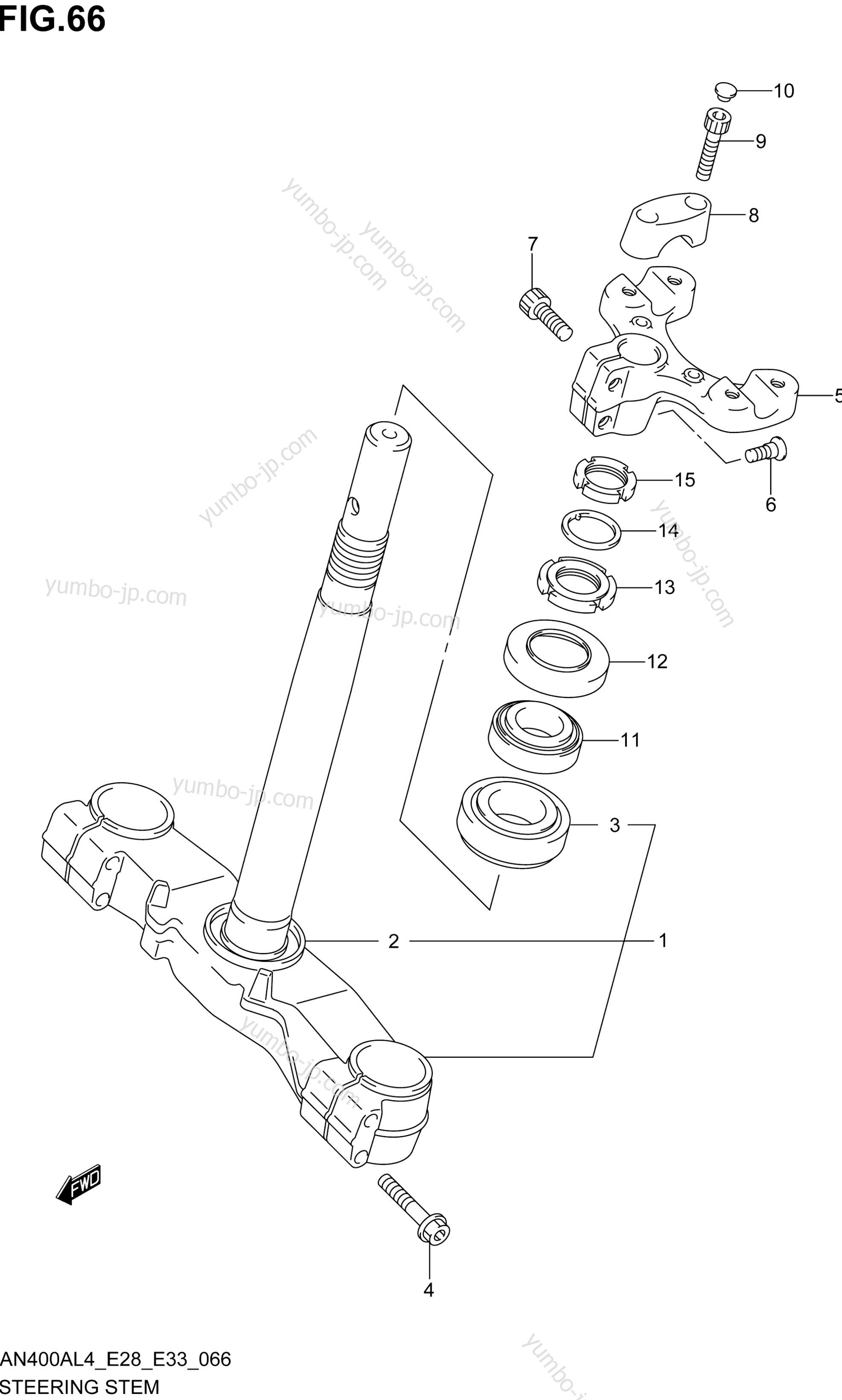 STEERING STEM for scooters SUZUKI AN400A 2014 year