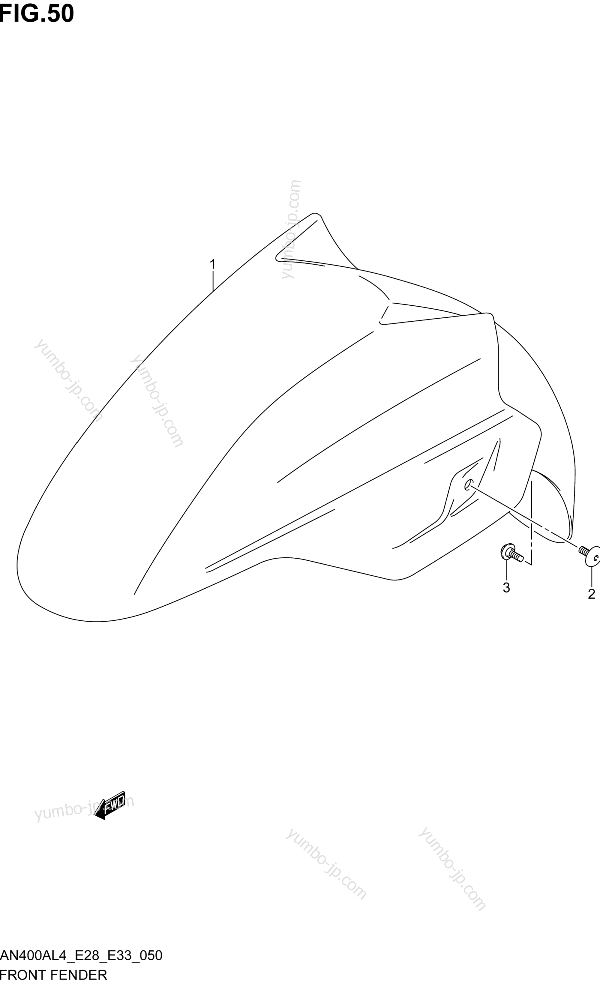 FRONT FENDER (AN400AL4 E33) для скутеров SUZUKI AN400A 2014 г.