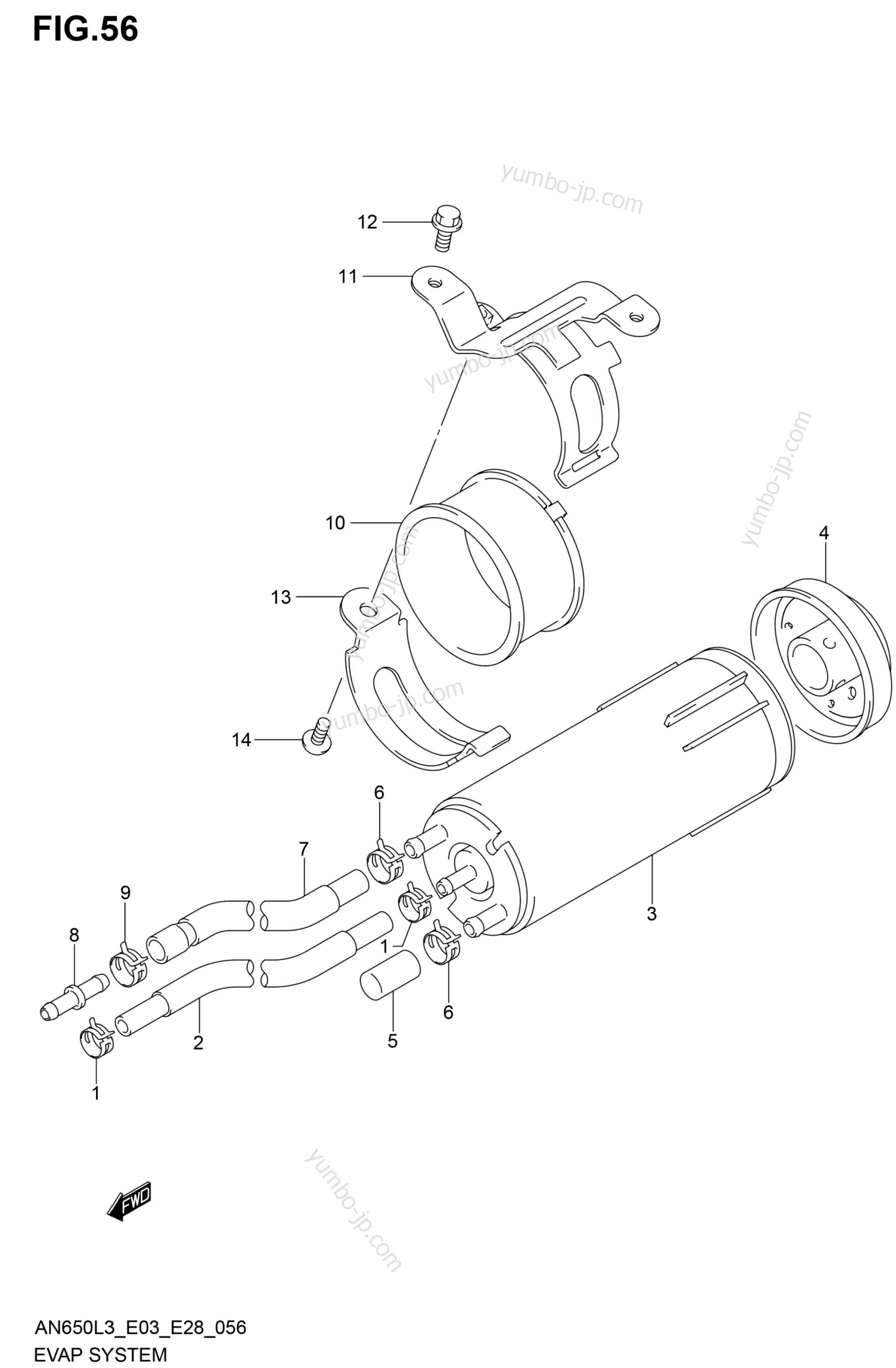 EVAP SYSTEM (AN650L3 E33) for scooters SUZUKI AN650Z 2013 year