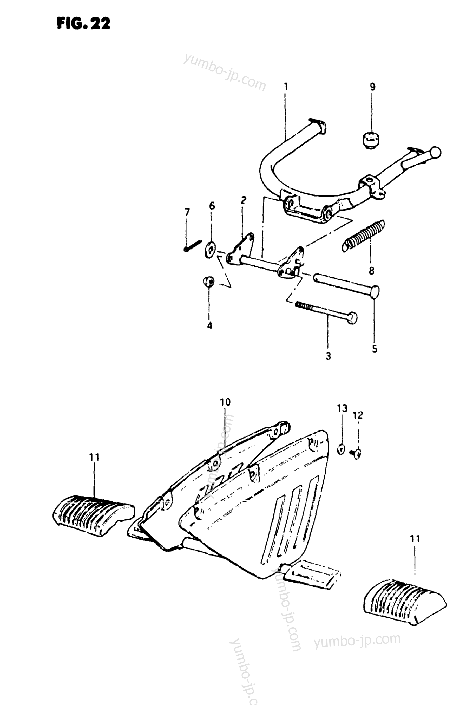 CENTER STAND - FOOTREST for scooters SUZUKI FA50 1981 year