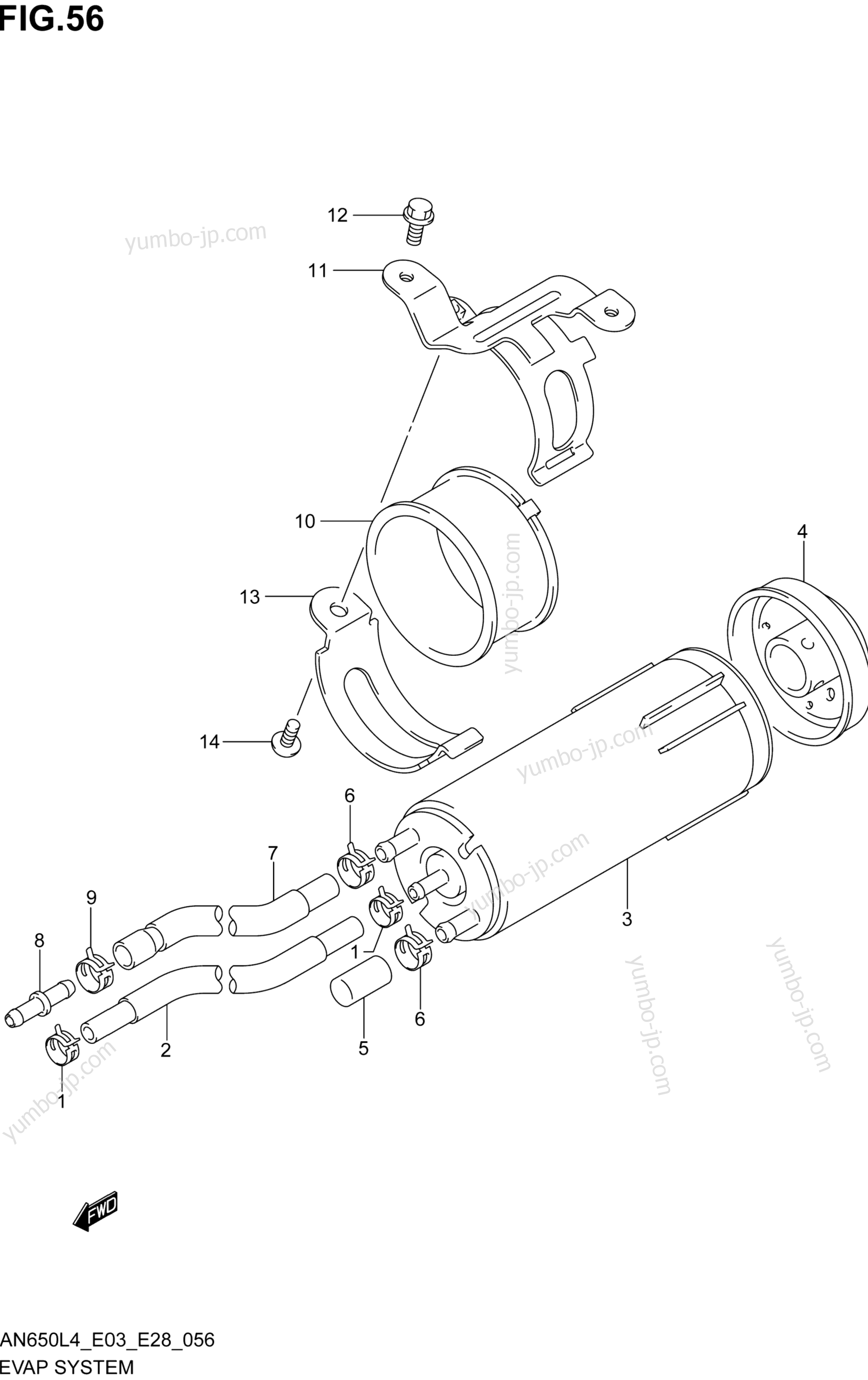 EVAP SYSTEM (AN650L4 E33) for scooters SUZUKI AN650Z 2014 year