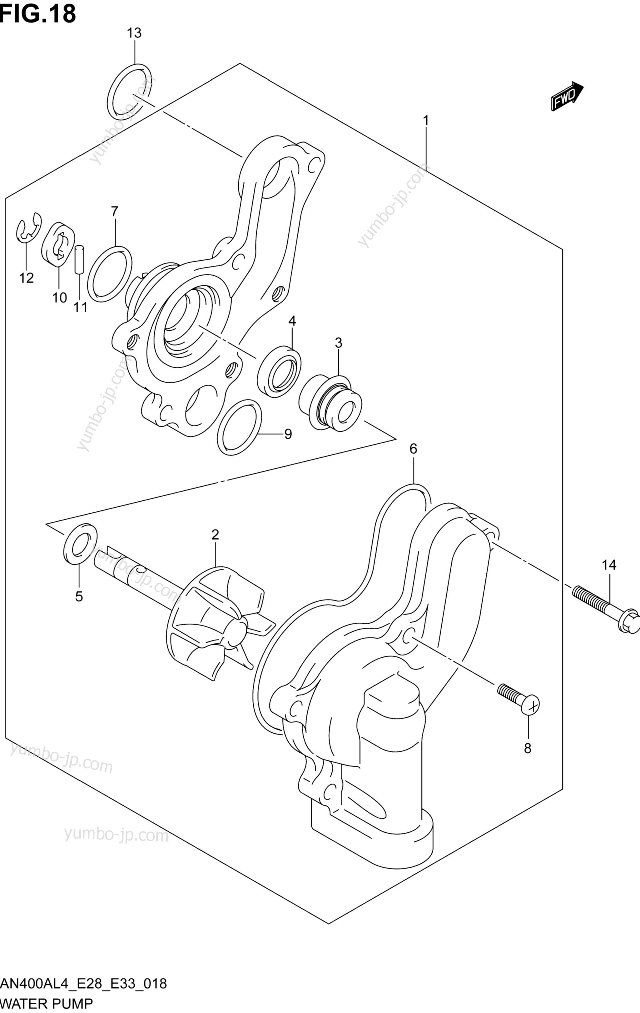 WATER PUMP for scooters SUZUKI AN400A 2014 year