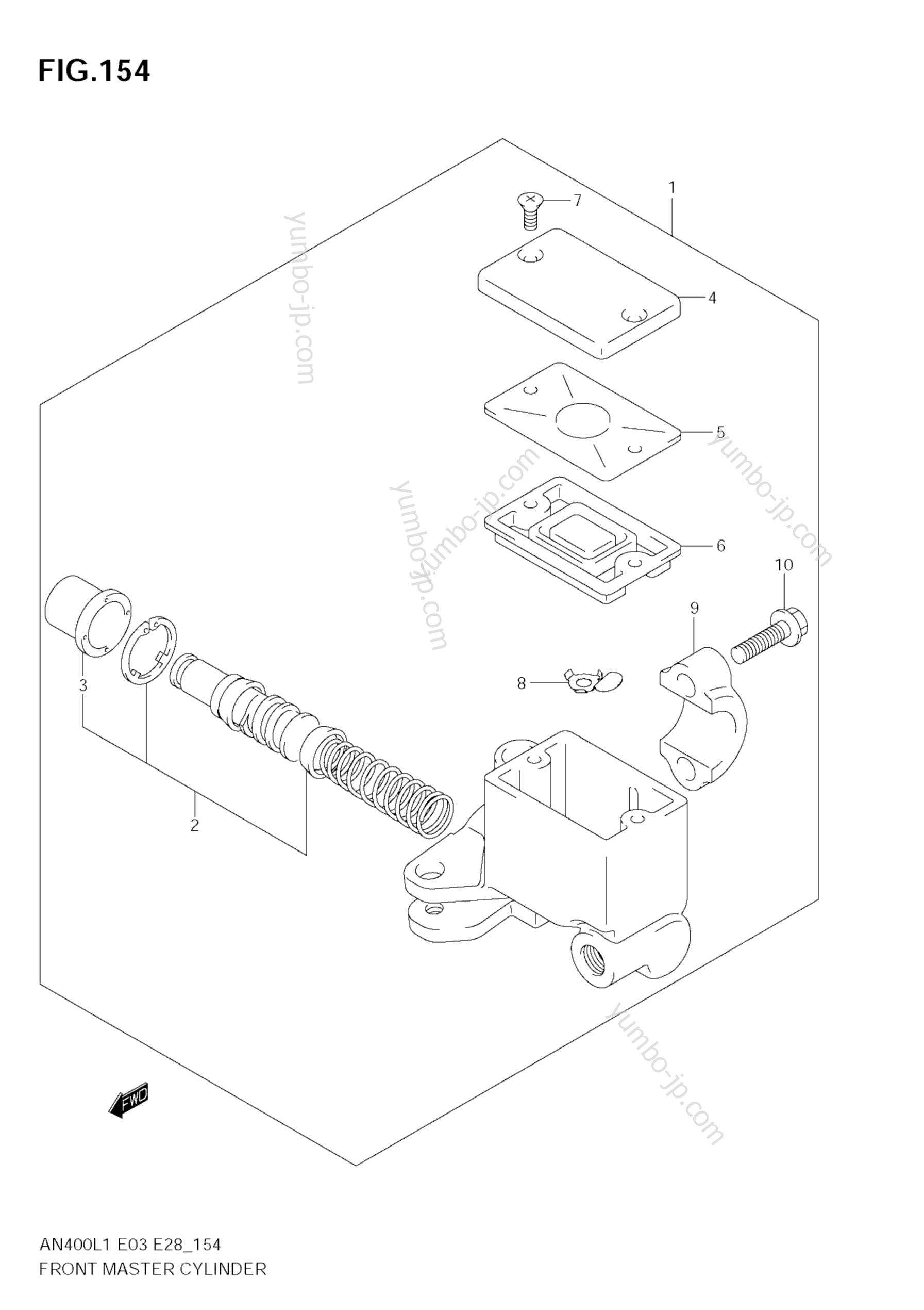 FRONT MASTER CYLINDER (AN400 L1 E33) for scooters SUZUKI Burgman (AN400A) 2011 year