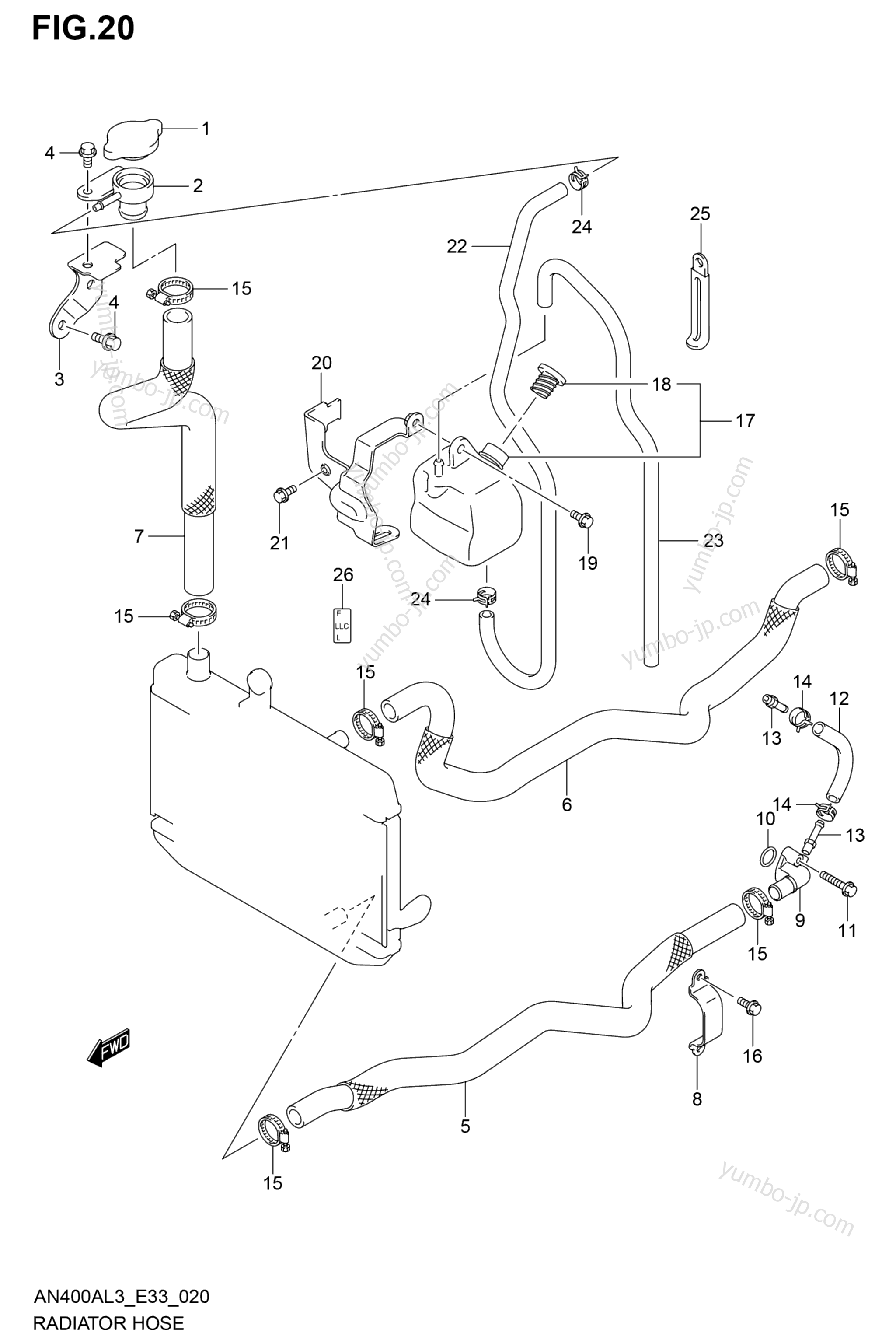 RADIATOR HOSE for scooters SUZUKI AN400A 2013 year