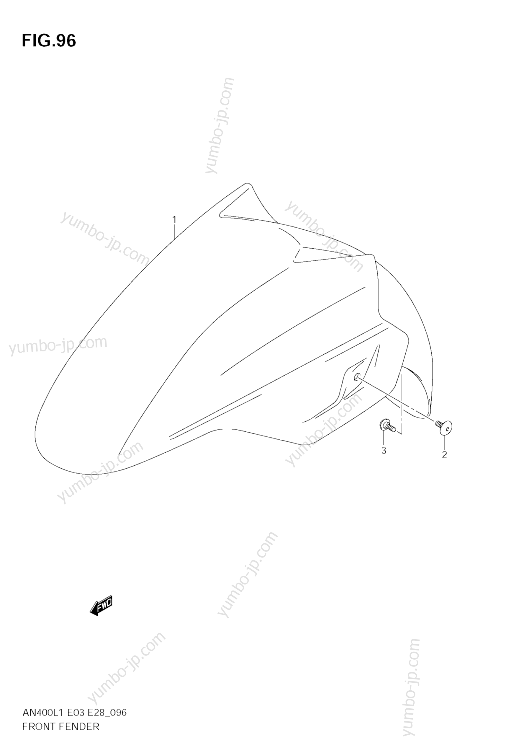 FRONT FENDER (AN400 L1 E33) for scooters SUZUKI Burgman (AN400) 2011 year