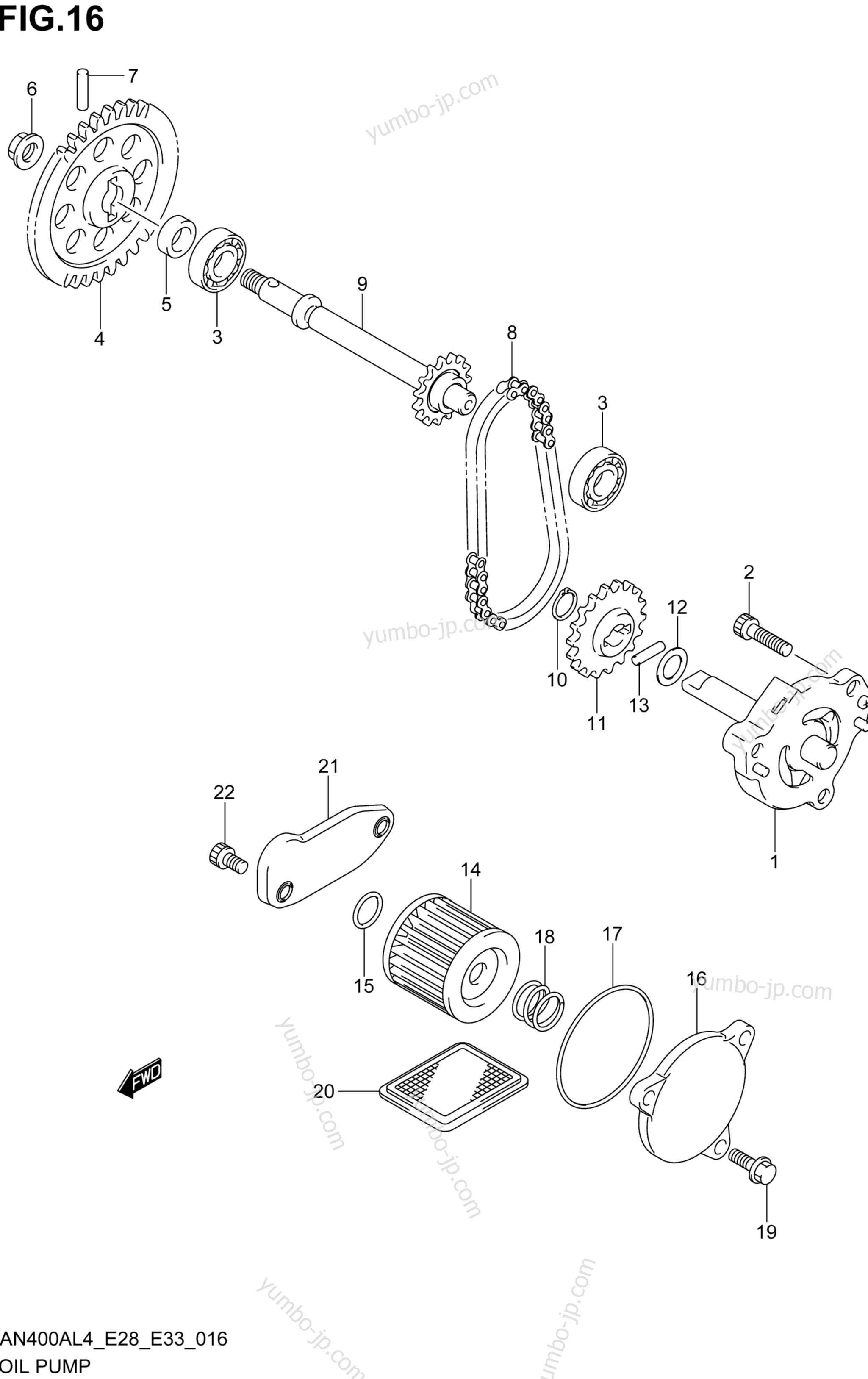 OIL PUMP for scooters SUZUKI AN400A 2014 year