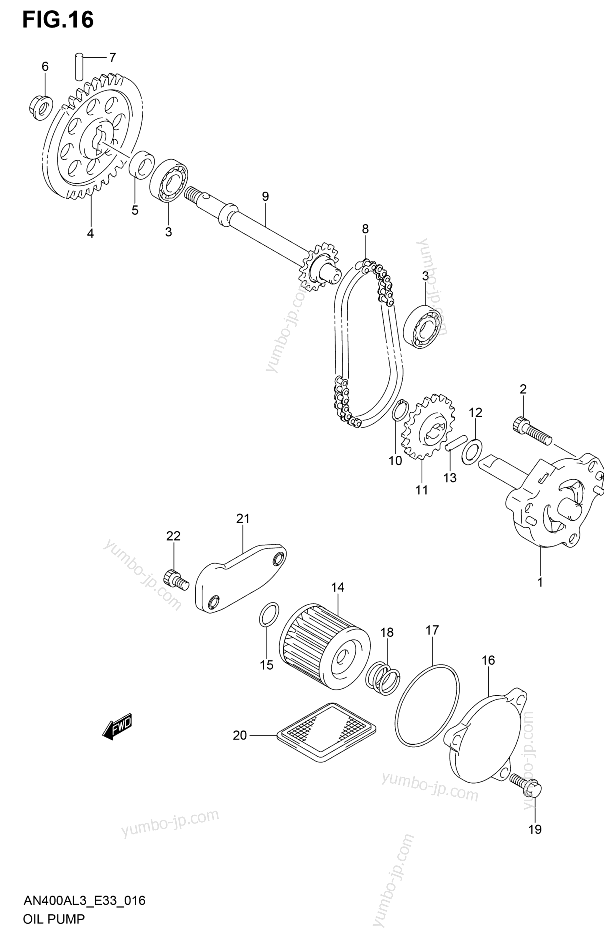 OIL PUMP for scooters SUZUKI AN400A 2013 year