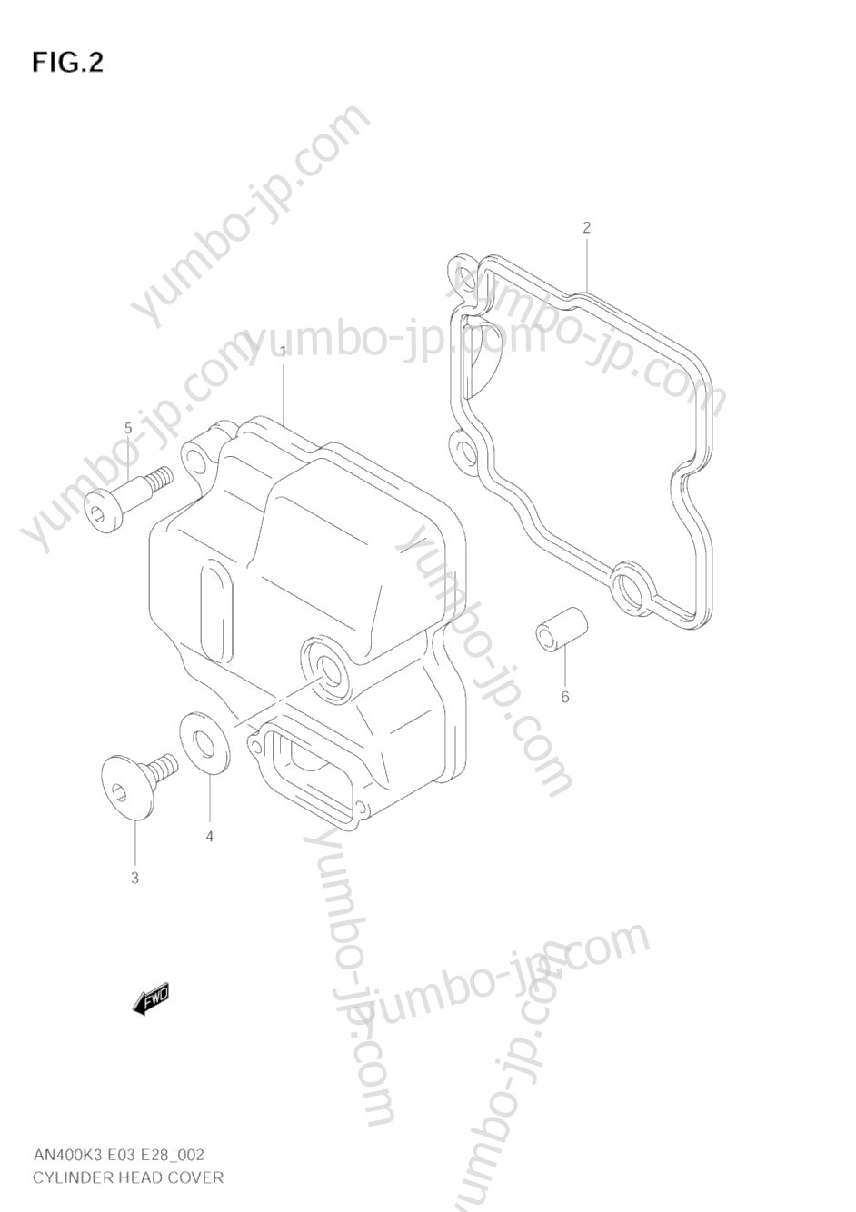 CYLINDER HEAD COVER for scooters SUZUKI Burgman (AN400) 2003 year