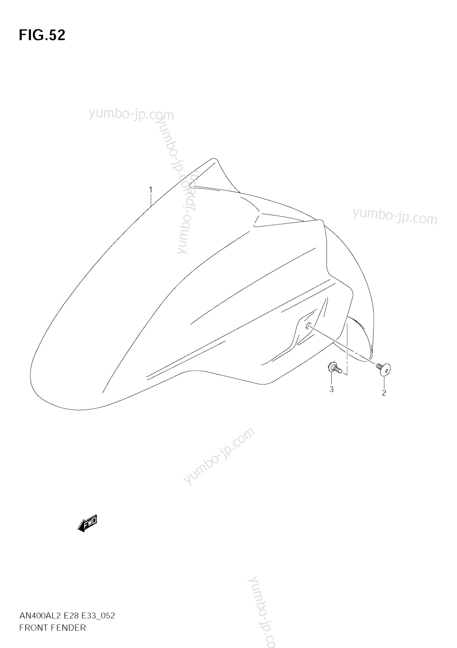 FRONT FENDER (AN400ZA L2 E28) for scooters SUZUKI Burgman (AN400A) 2012 year