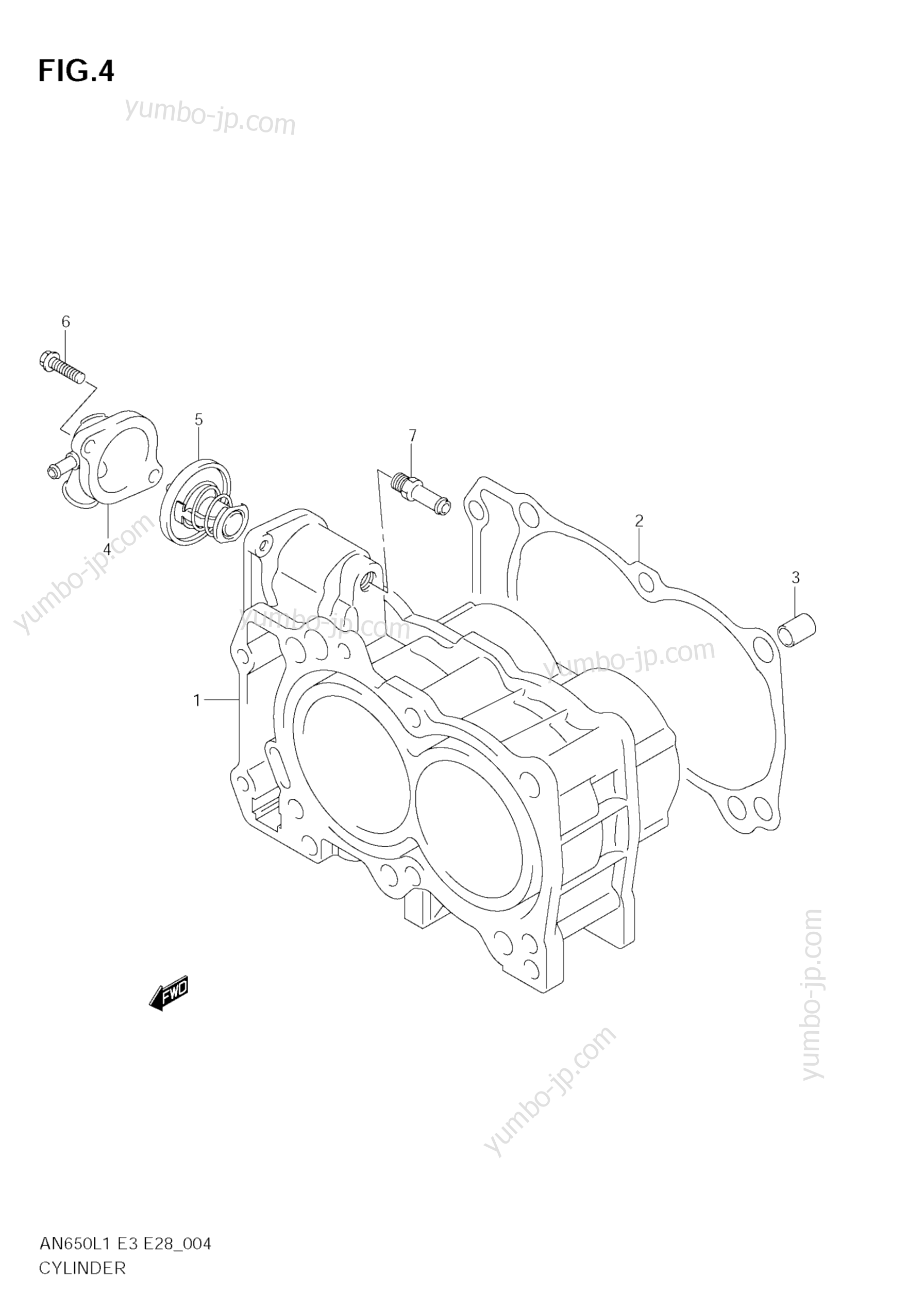 Блок цилиндров для скутеров SUZUKI Burgman (AN650) 2011 г.