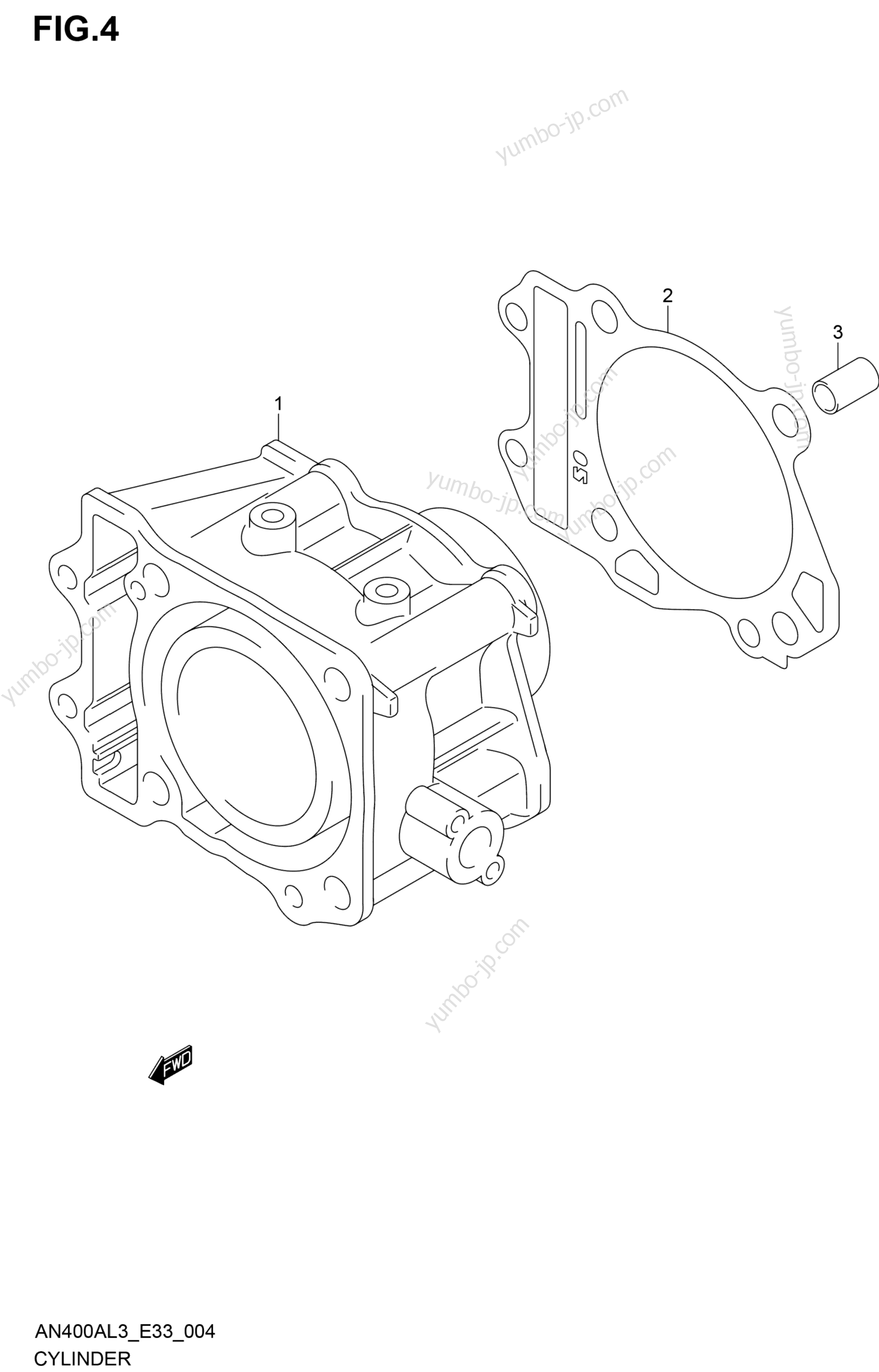 CYLINDER for scooters SUZUKI AN400A 2013 year