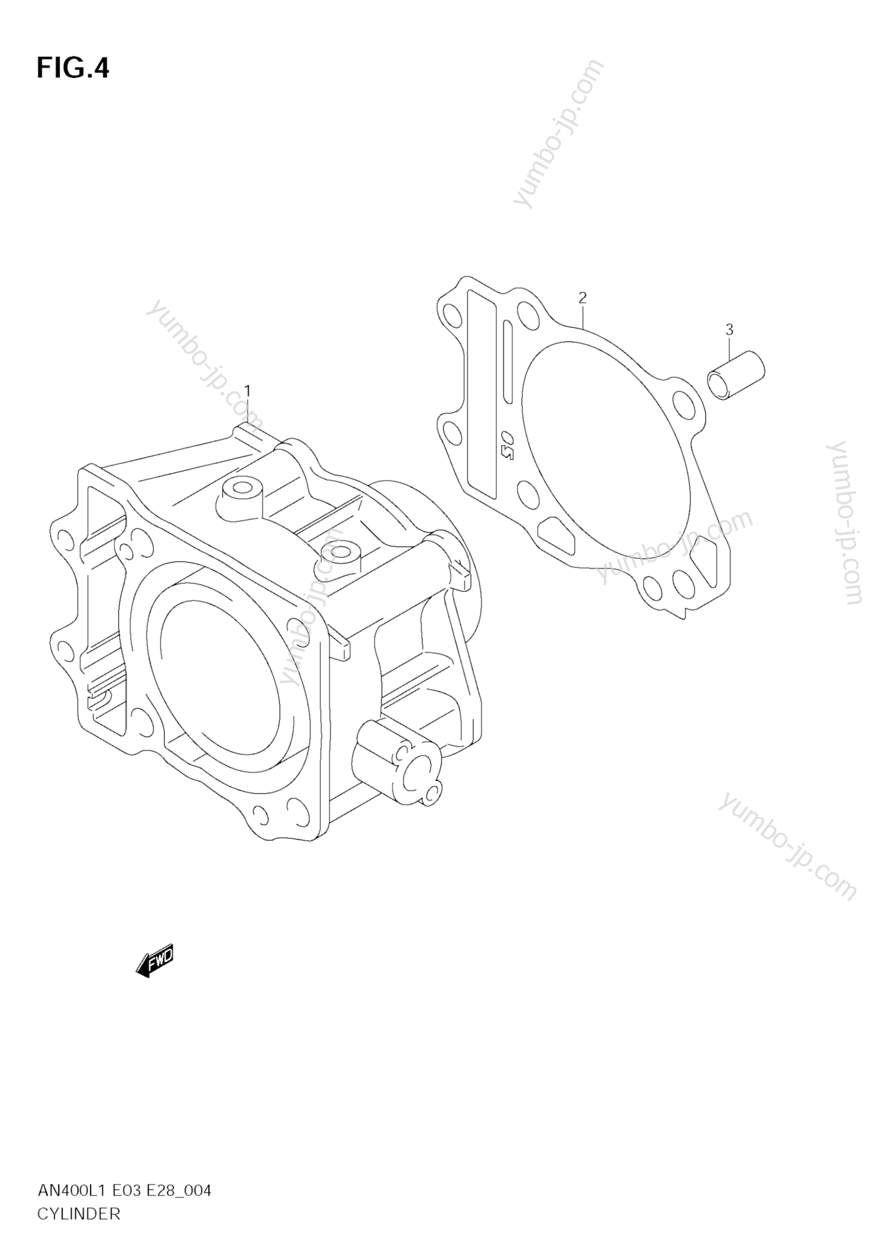 CYLINDER for scooters SUZUKI Burgman (AN400A) 2011 year