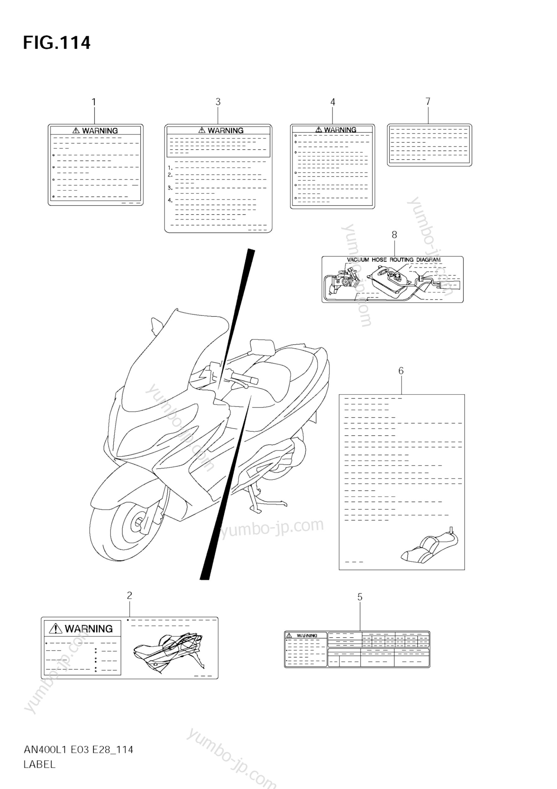 LABEL (AN400 L1 E33) for scooters SUZUKI Burgman (AN400A) 2011 year