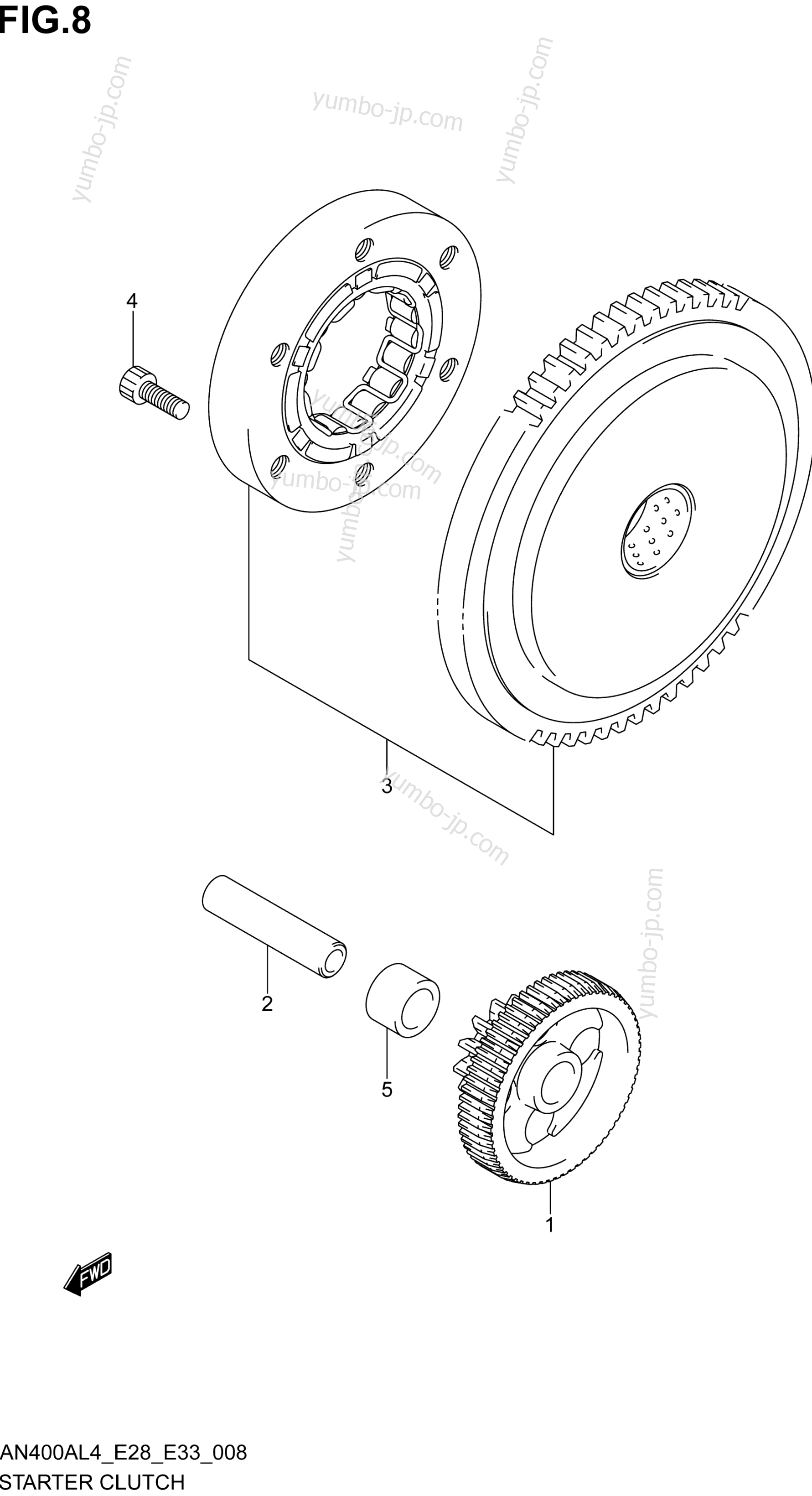 STARTER CLUTCH for scooters SUZUKI AN400A 2014 year