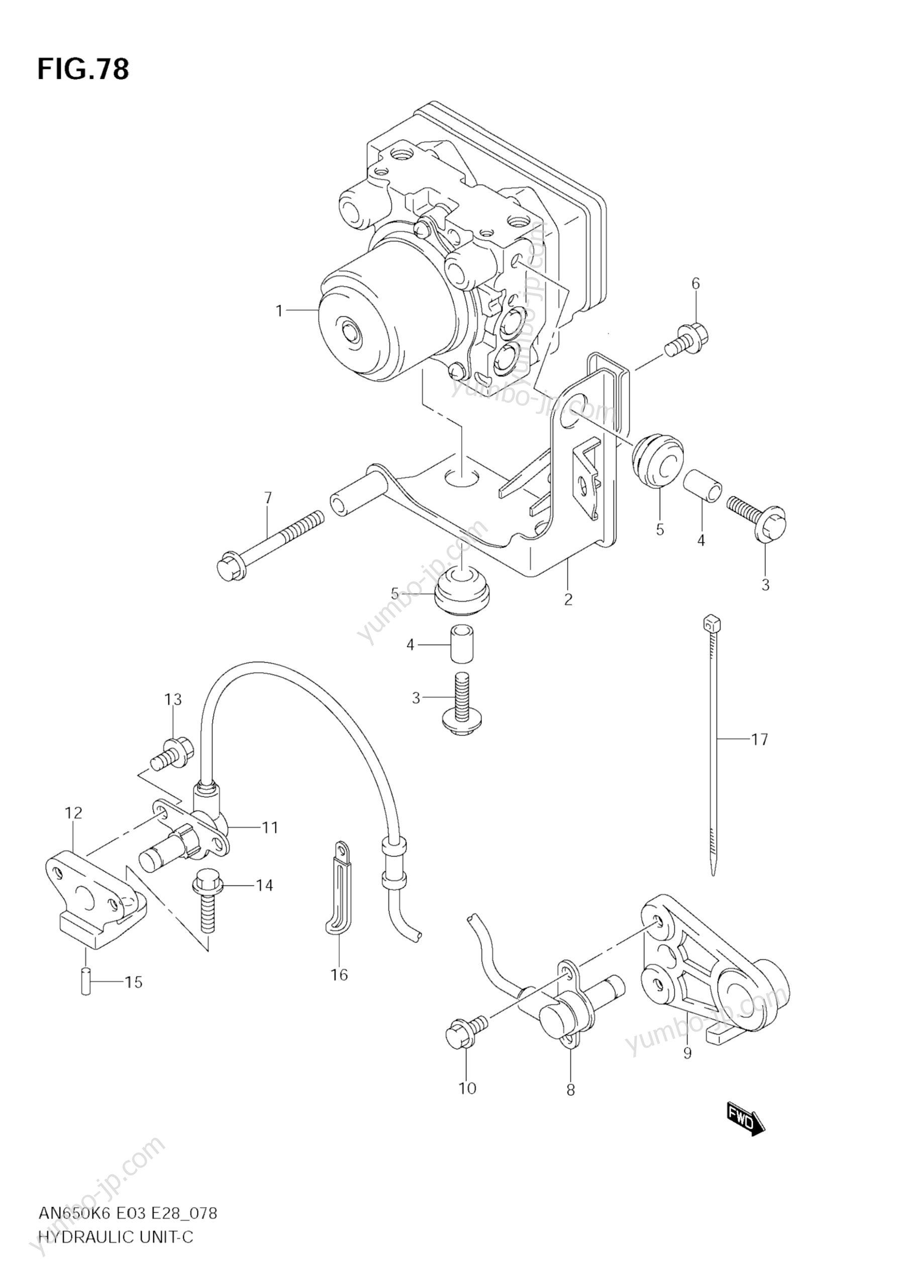 HYDRAULIC UNIT (AN650AK6/AK7/AK8/AK9) для скутеров SUZUKI Burgman (AN650A) 2006 г.