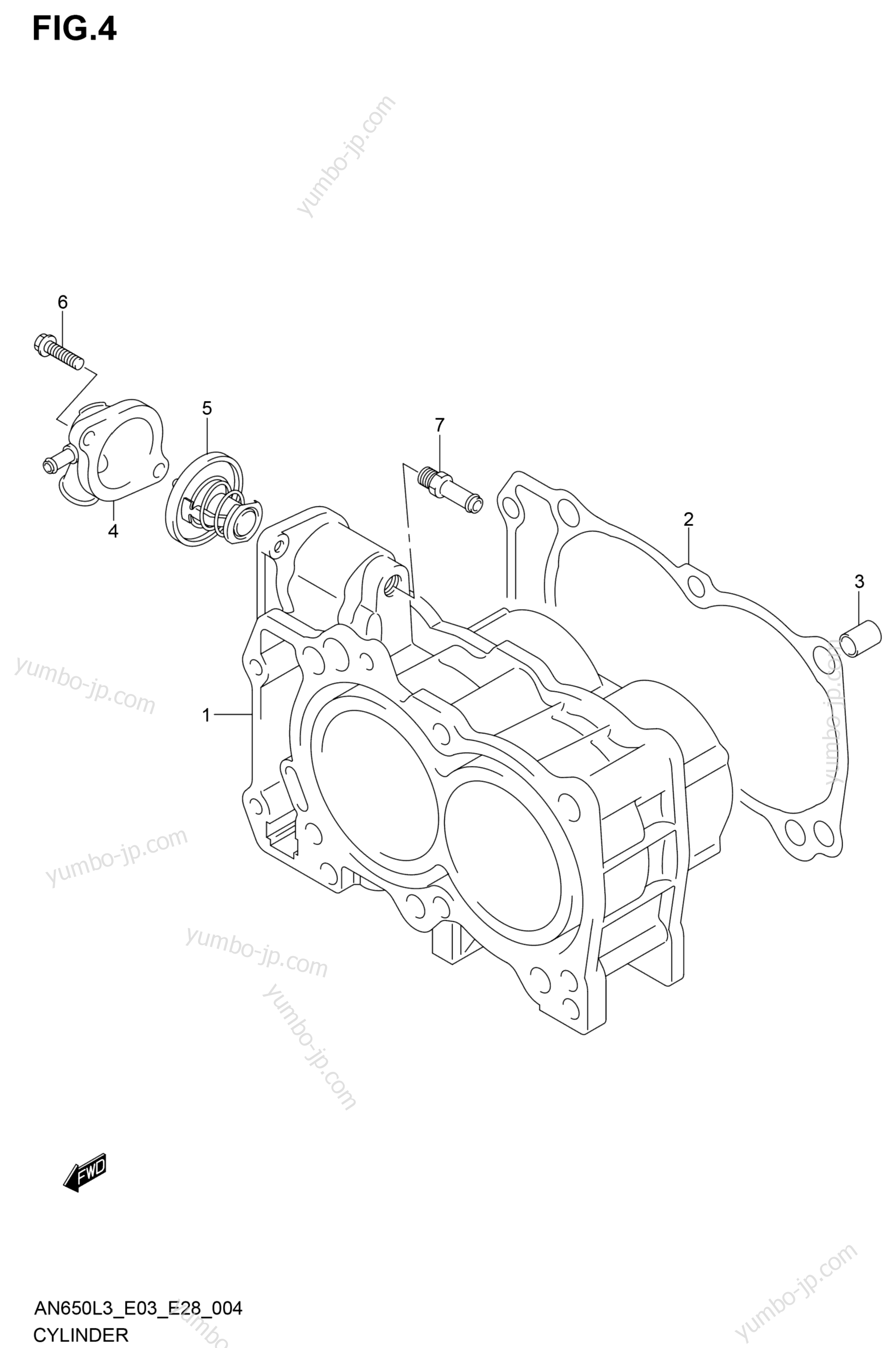 CYLINDER for scooters SUZUKI AN650Z 2013 year