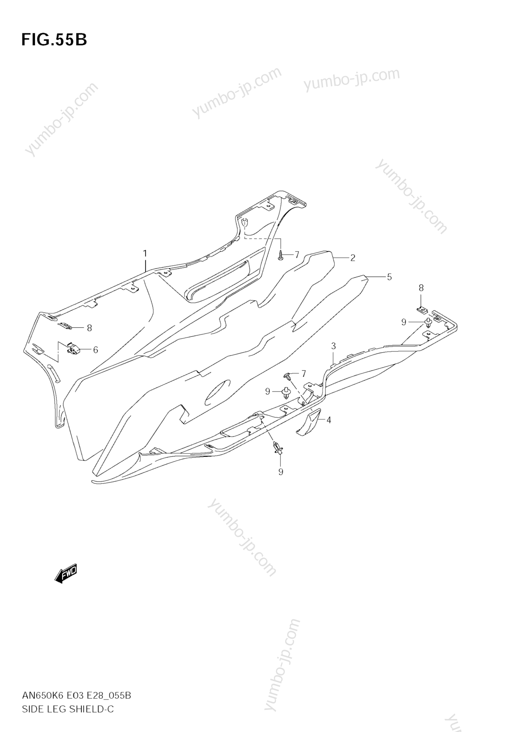 SIDE LEG SHIELD (MODEL K8) для скутеров SUZUKI Burgman (AN650) 2009 г.
