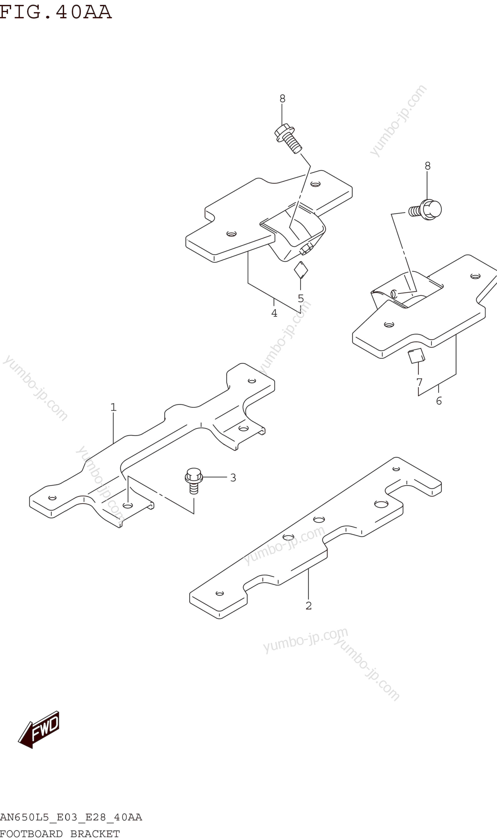 FOOTBOARD BRACKET for scooters SUZUKI AN650 2015 year