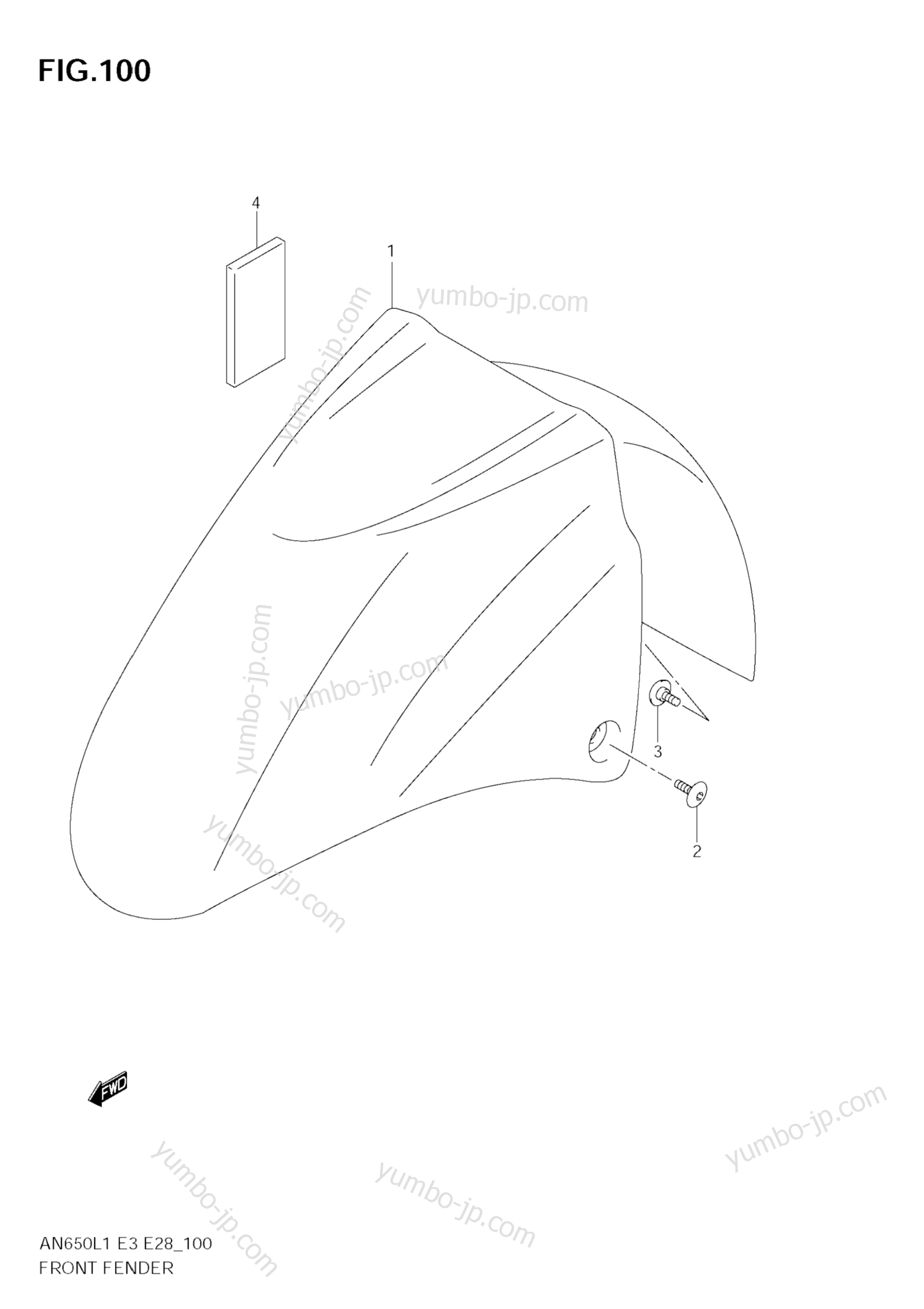 FRONT FENDER (AN650 L1 E3) для скутеров SUZUKI Burgman (AN650A) 2011 г.