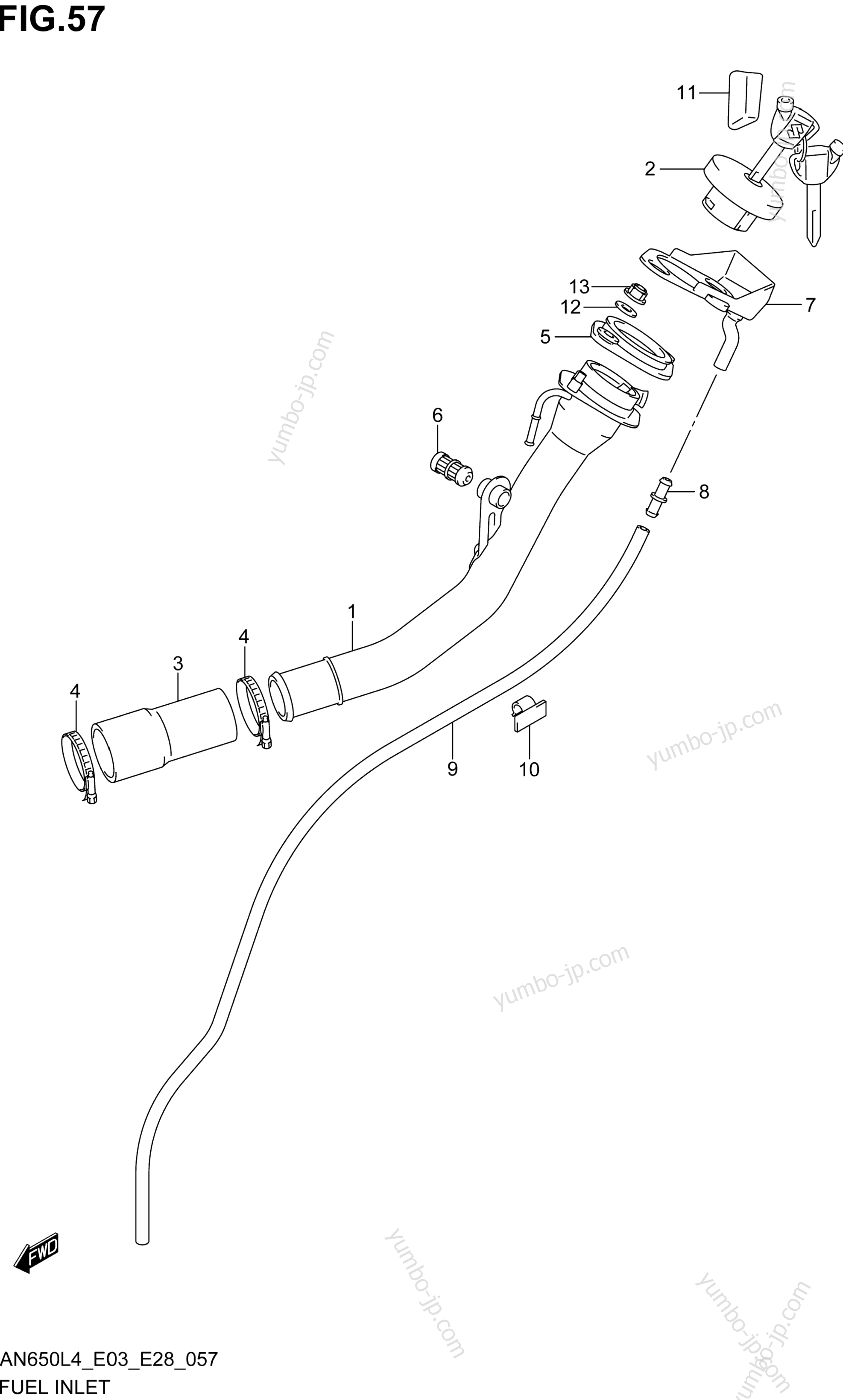 FUEL INLET for scooters SUZUKI AN650 2014 year