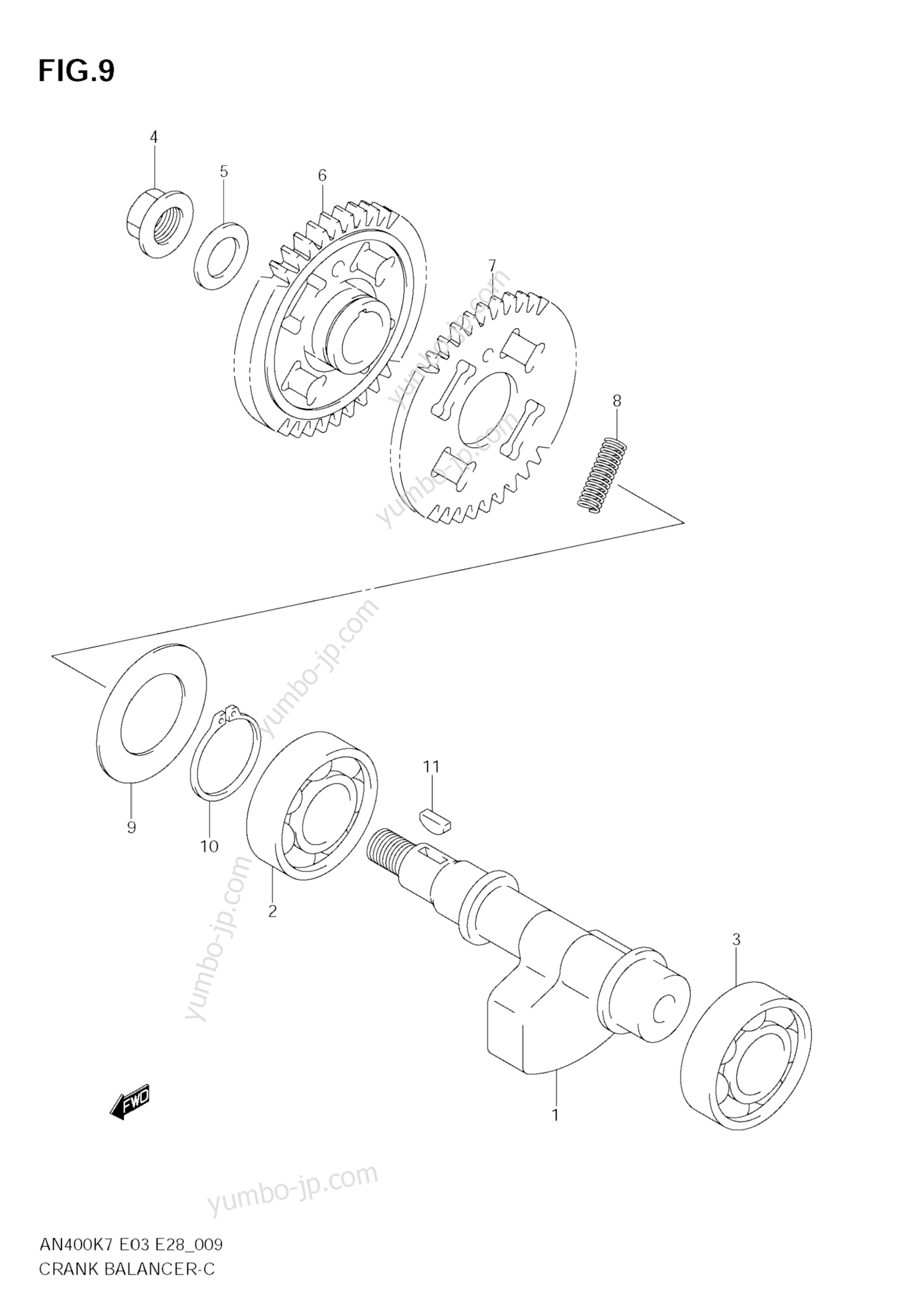 Crank Balancer для скутеров SUZUKI Burgman (AN400A) 2007 г.