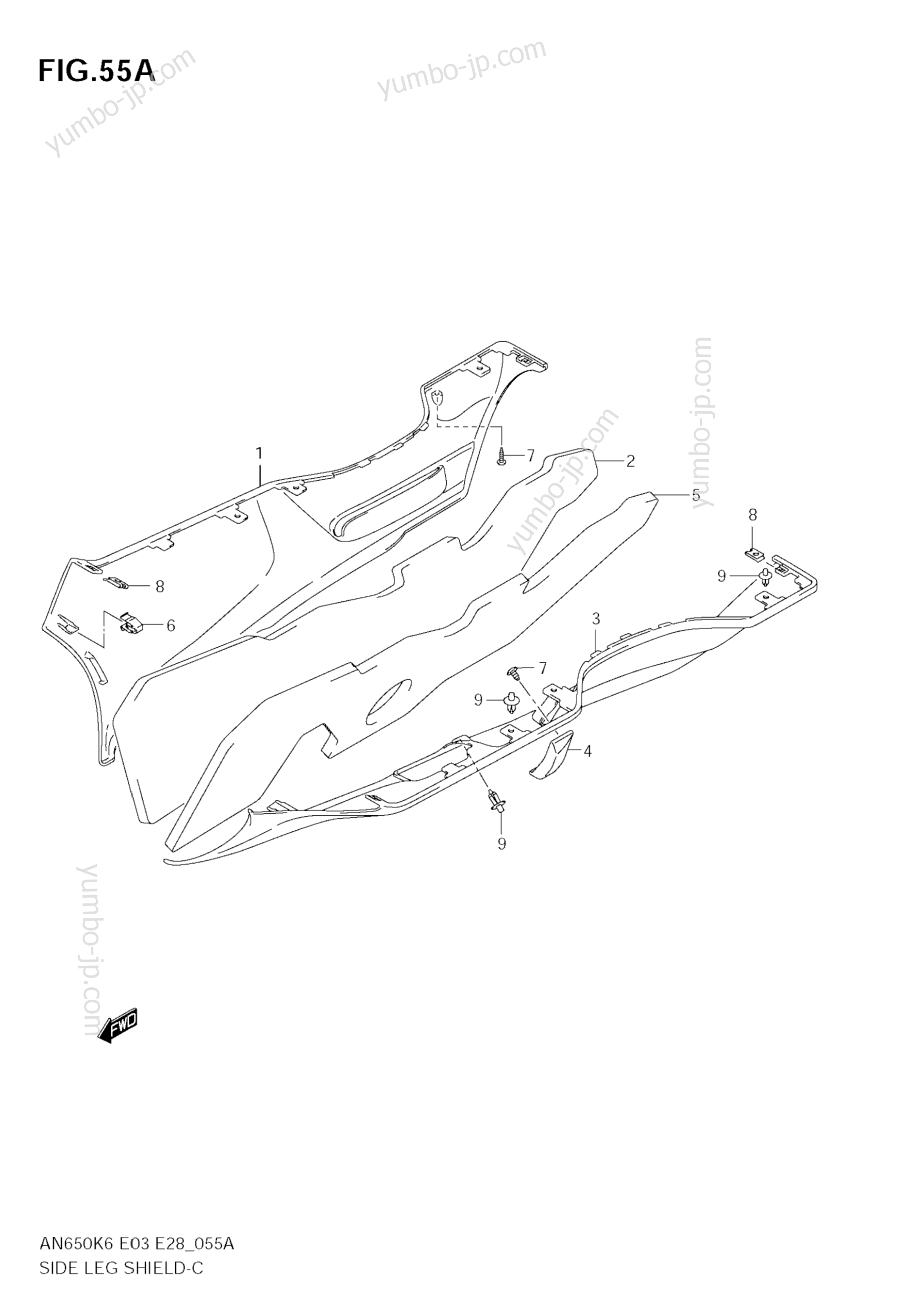 SIDE LEG SHIELD (MODEL K7) для скутеров SUZUKI Burgman (AN650) 2008 г.