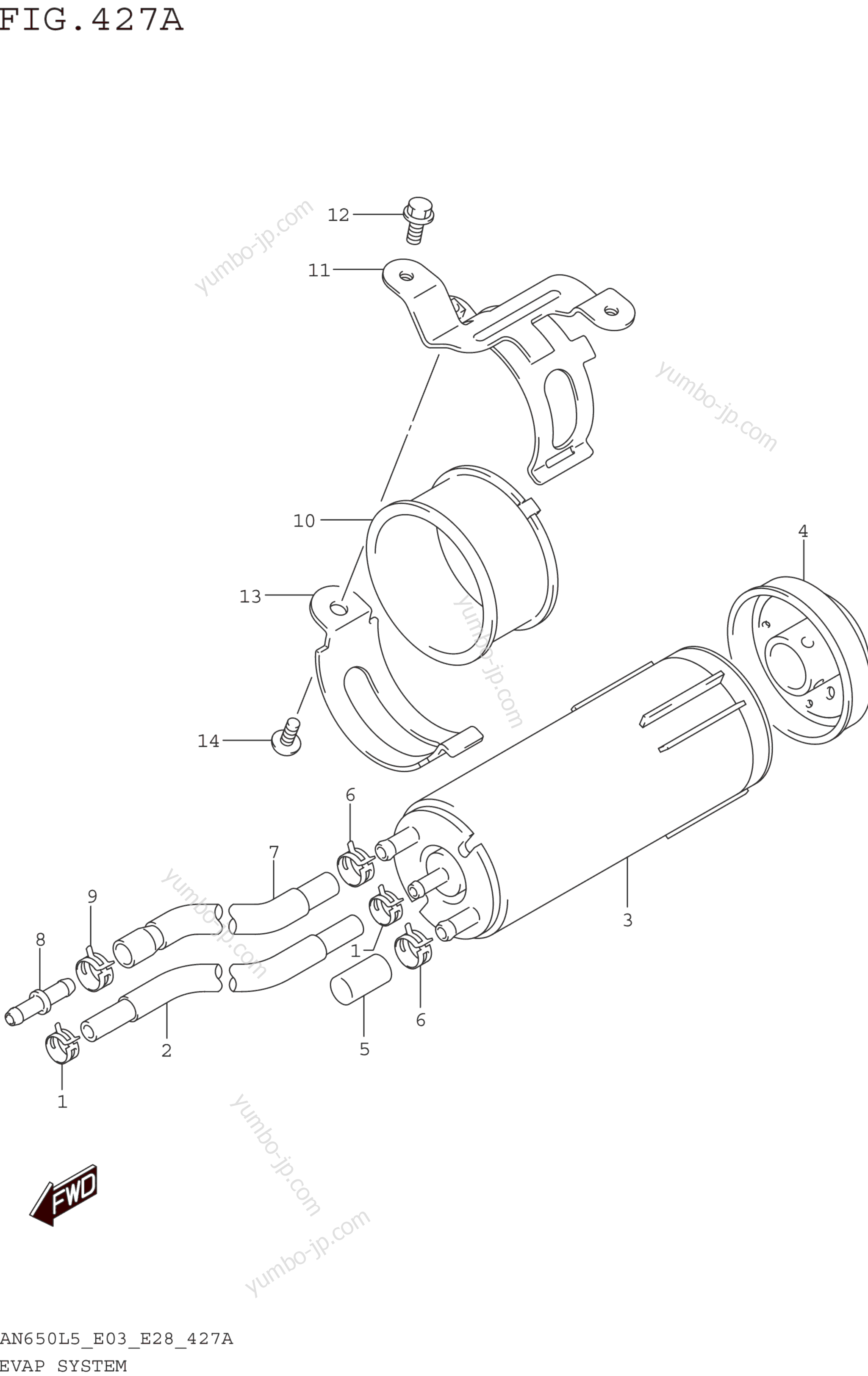EVAP SYSTEM (AN650L5 E33) for scooters SUZUKI AN650 2015 year