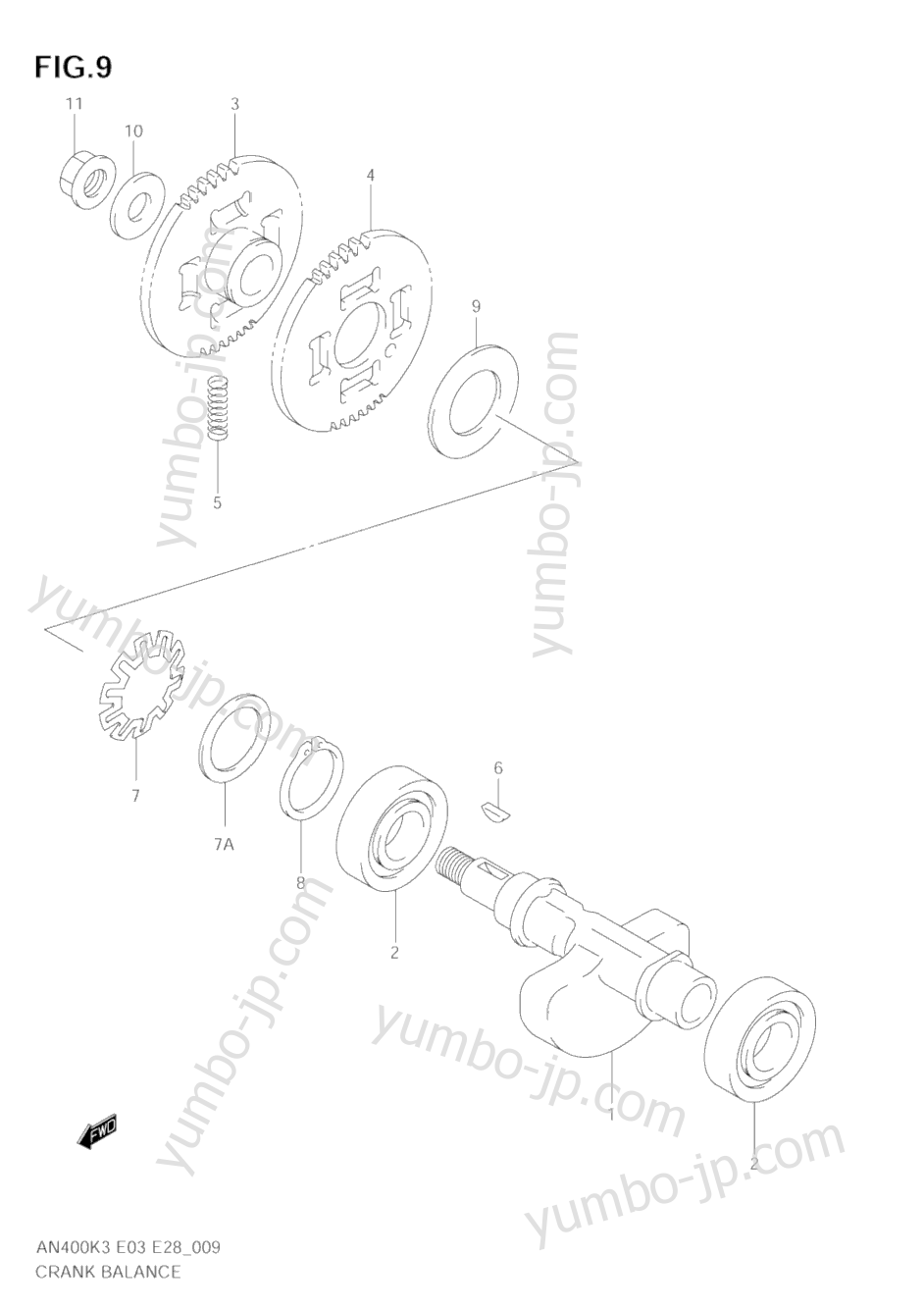 Crank Balancer для скутеров SUZUKI Burgman (AN400) 2005 г.