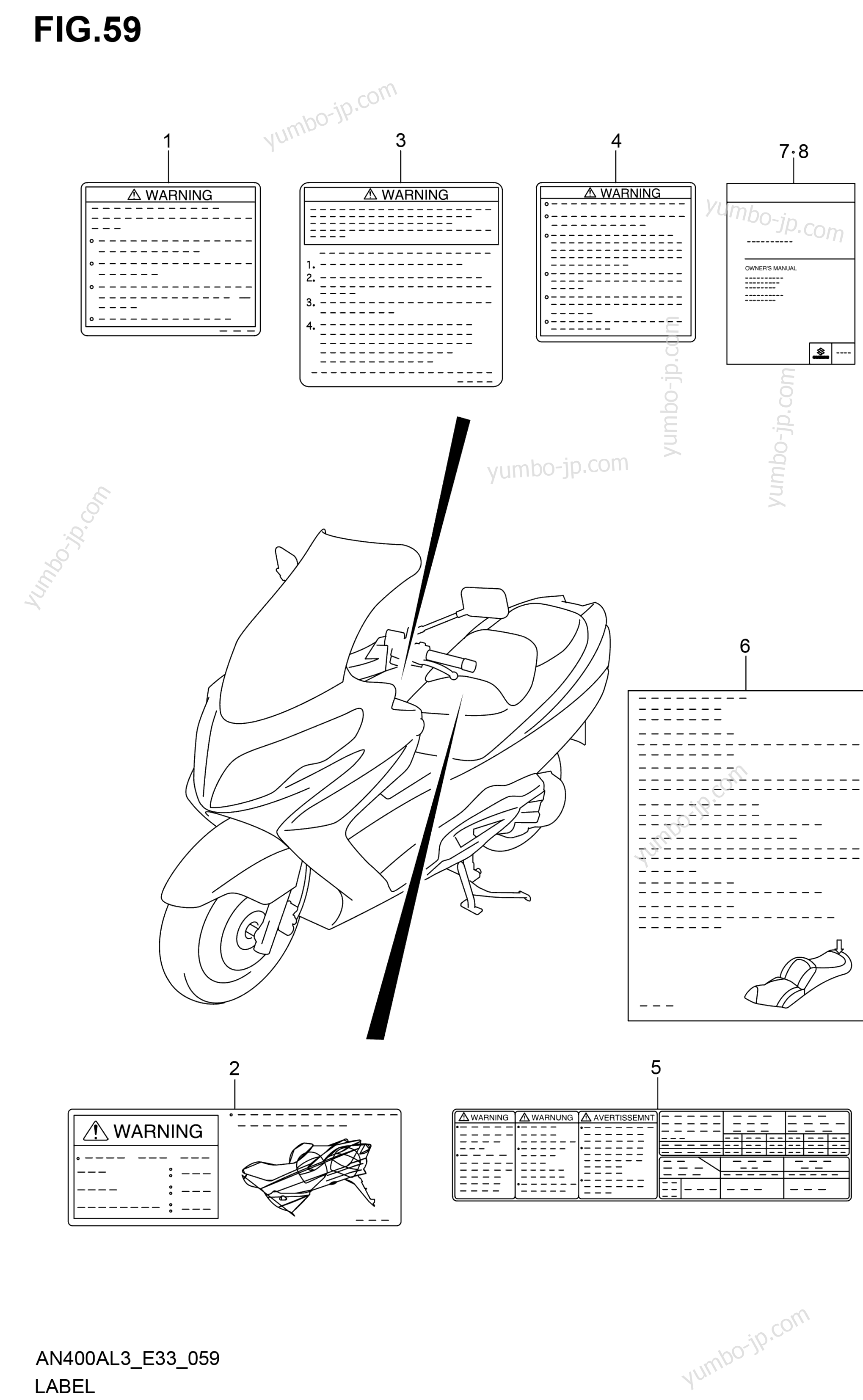LABEL (AN400ZAL3 E28) for scooters SUZUKI AN400A 2013 year
