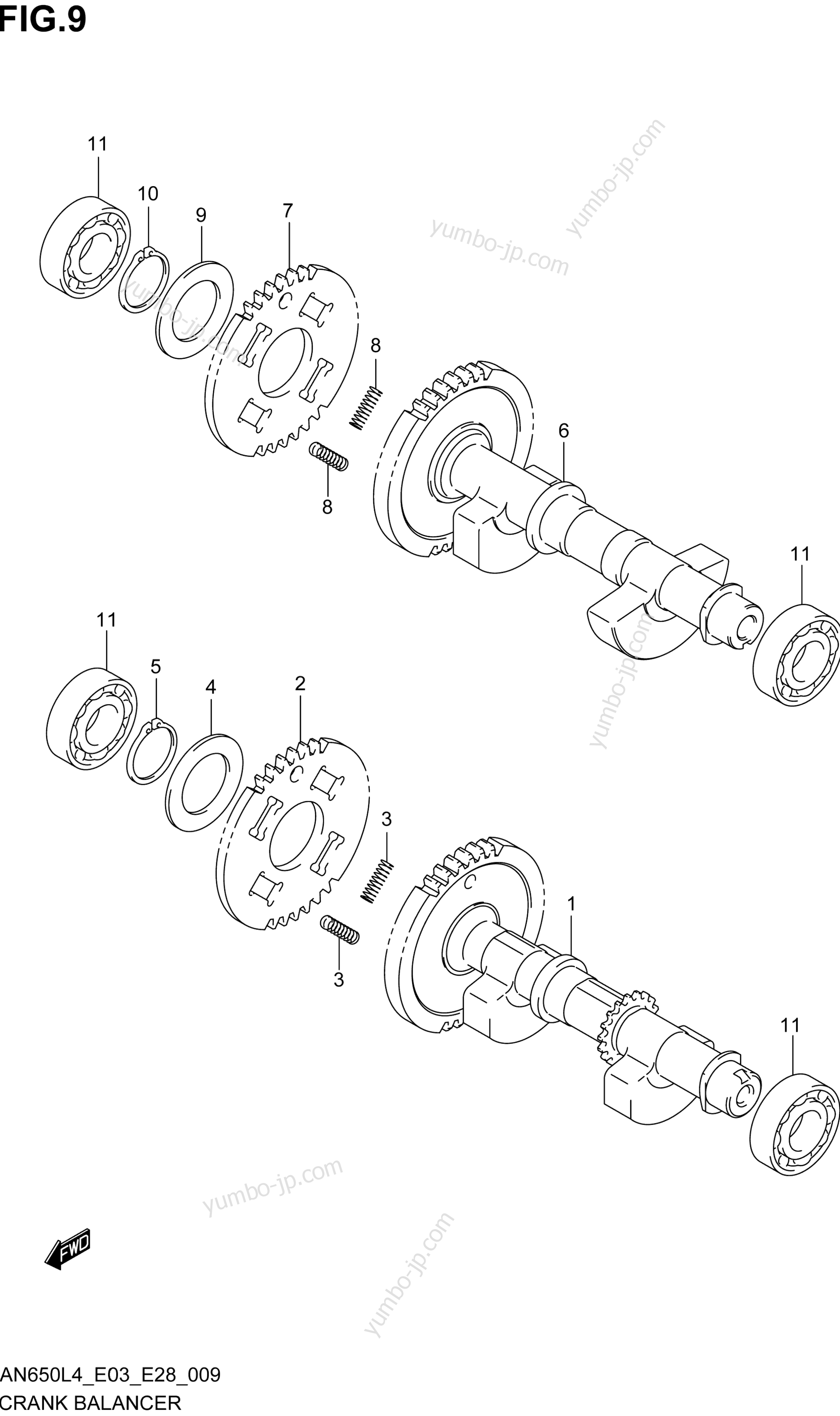 Crank Balancer для скутеров SUZUKI AN650Z 2014 г.