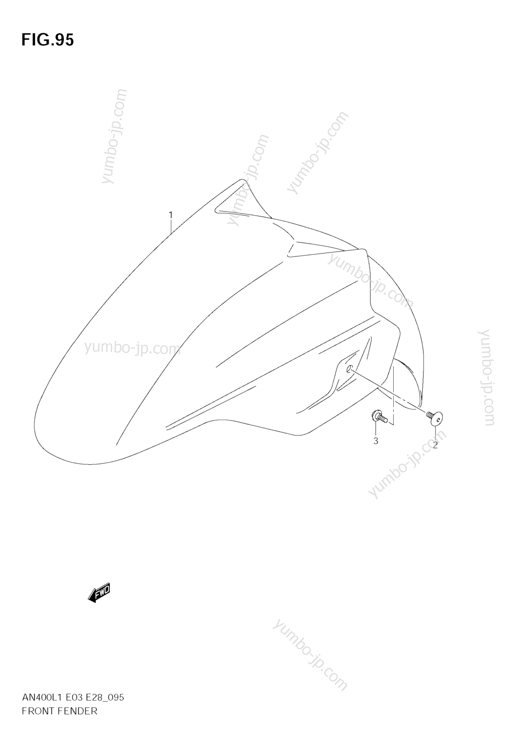 FRONT FENDER (AN400 L1 E3) for scooters SUZUKI Burgman (AN400A) 2011 year