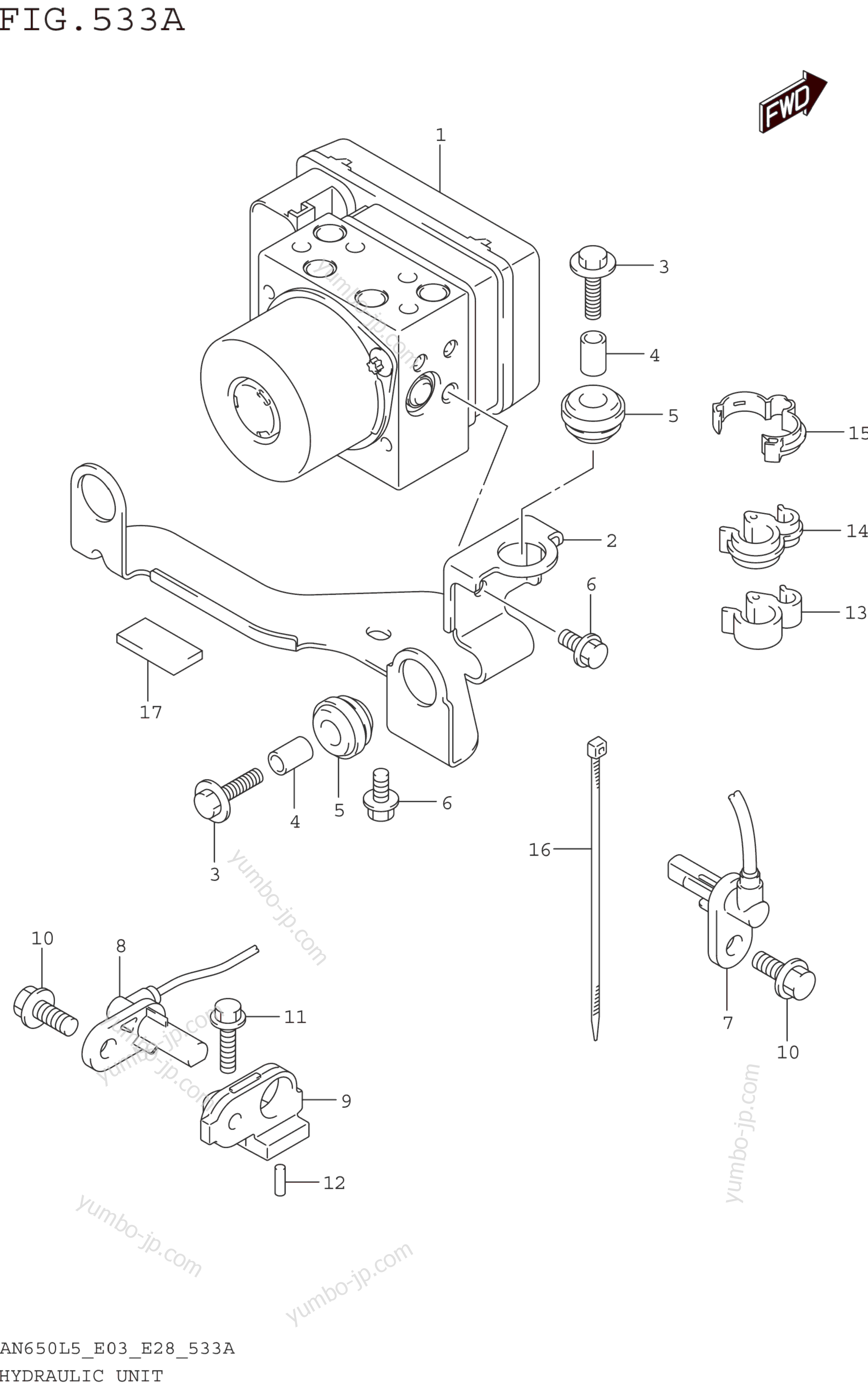 HYDRAULIC UNIT for scooters SUZUKI AN650 2015 year