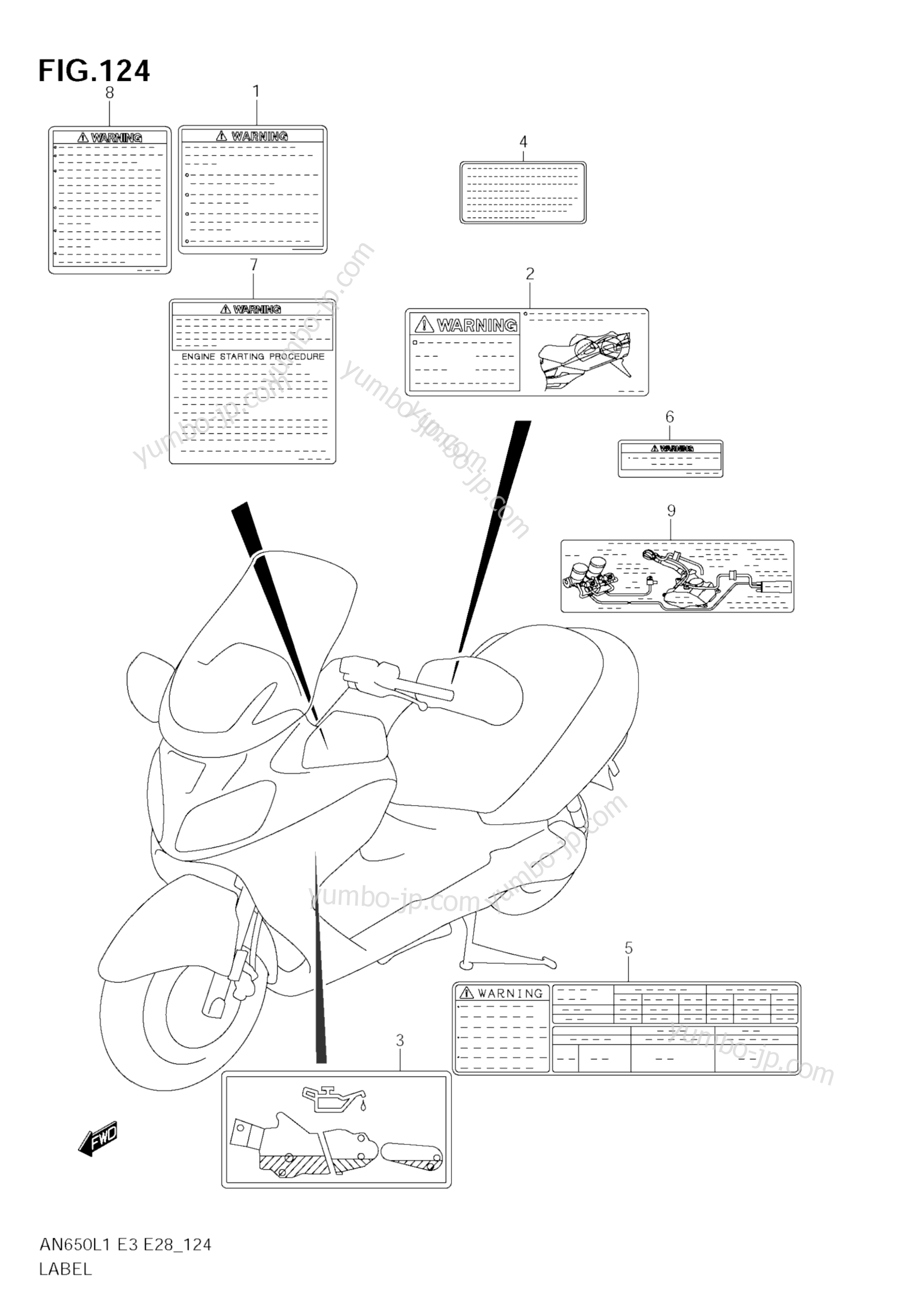 LABEL (AN650A L1 E33) для скутеров SUZUKI Burgman (AN650) 2011 г.